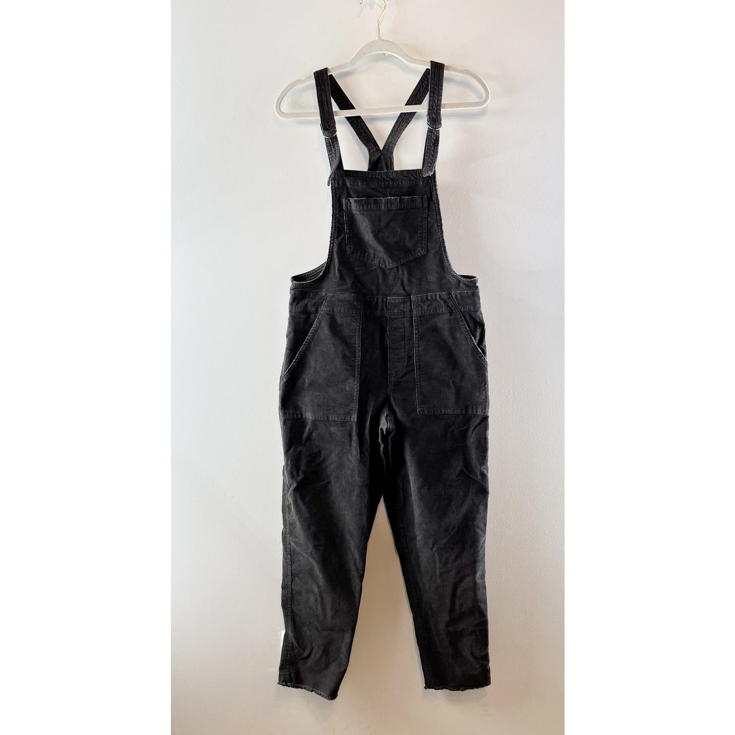 Aerie Work and Play Corduroy Bib Overalls Charcoal Gray XS