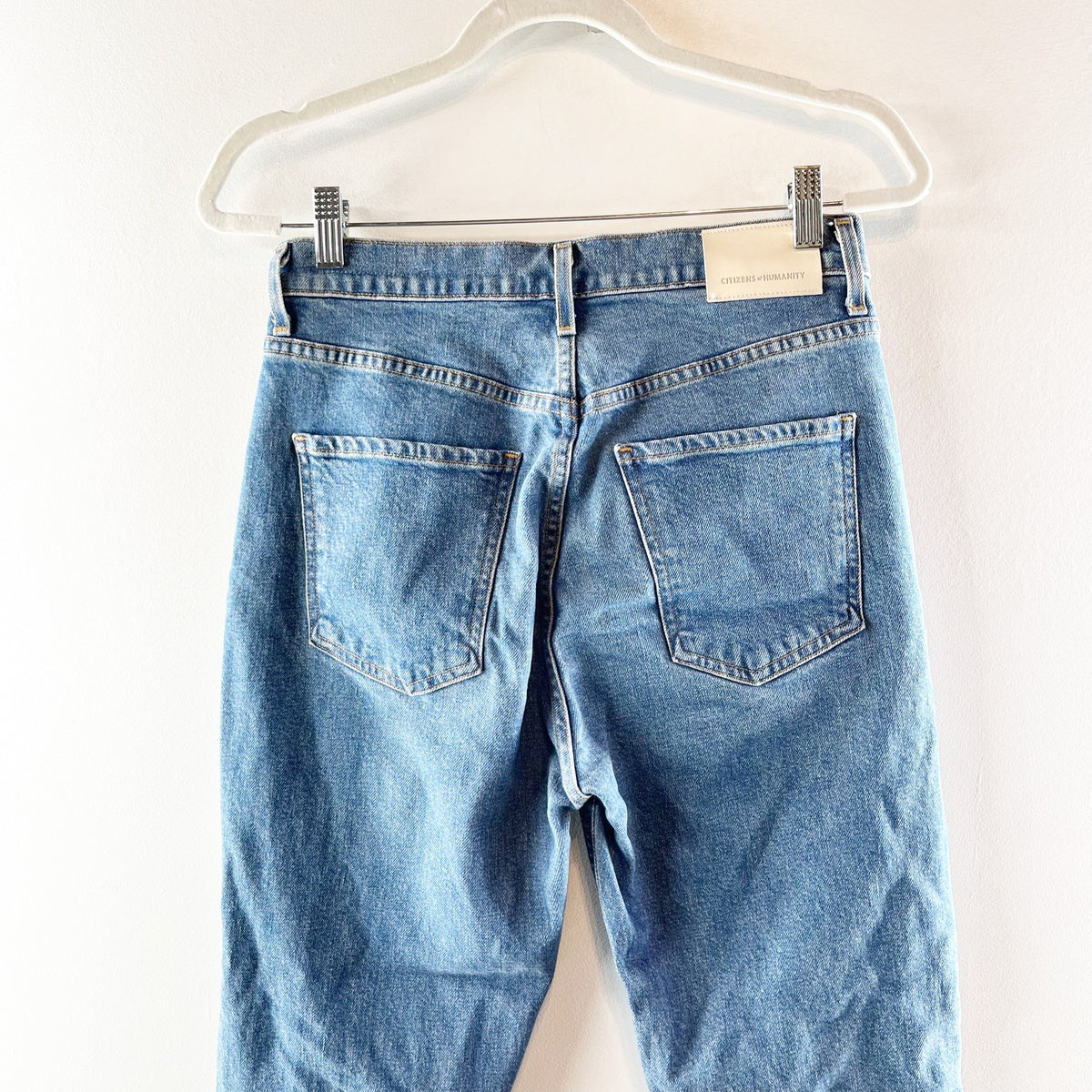Citizens of Humanity Jolene High Rise Button Fly Denim Straight Jeans Blue 27