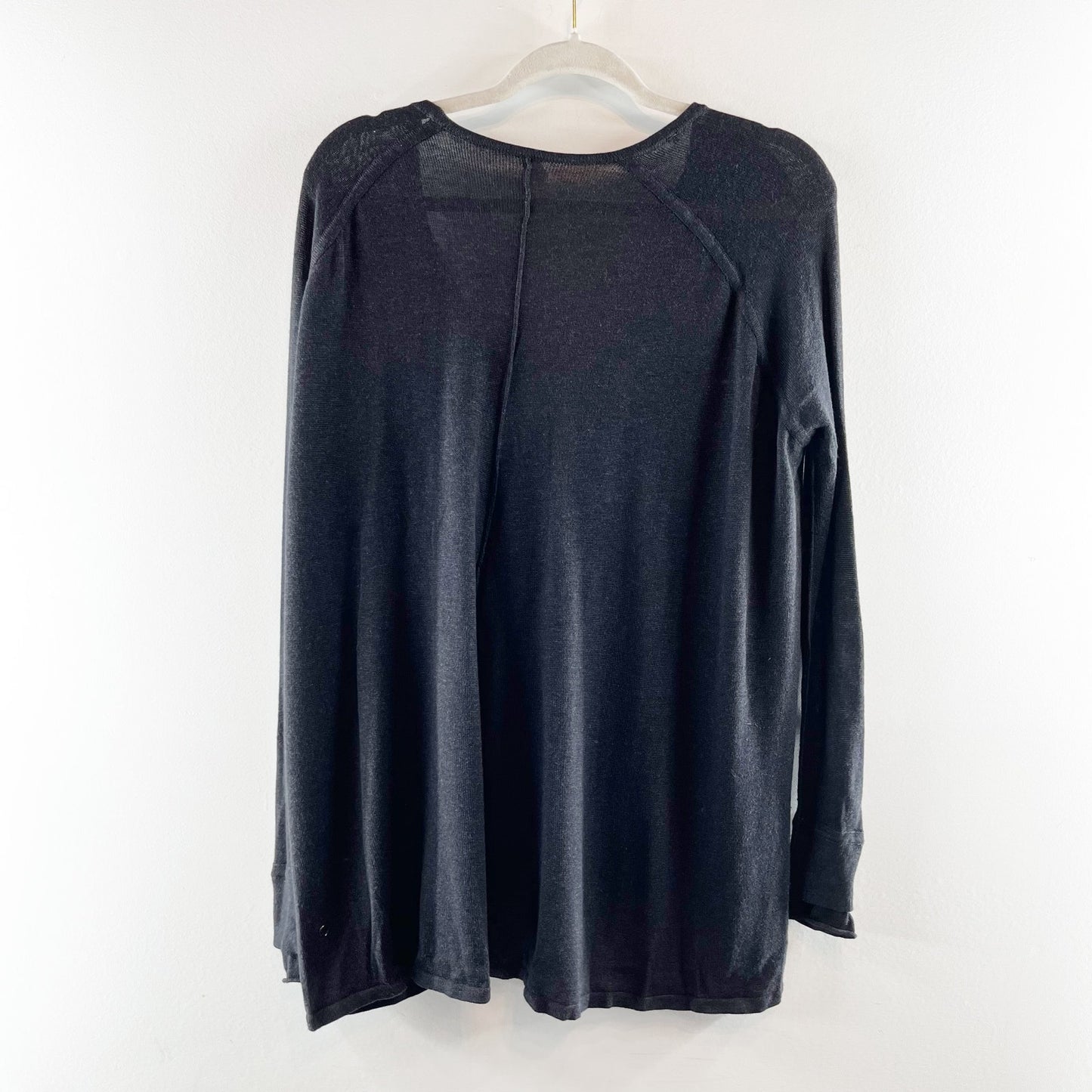 Lululemon Iconic Long Sleeve Wrap Draped Sweater Black 6