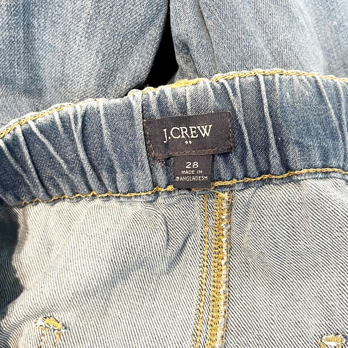 J. Crew Mid Rise Straight Ankle Drawstring Pants Jeans Blue 28 / 6