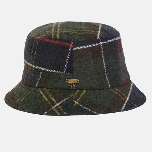 Barbour Heidi Tartan Plaid Sports Bucket Hat Green Blue Medium