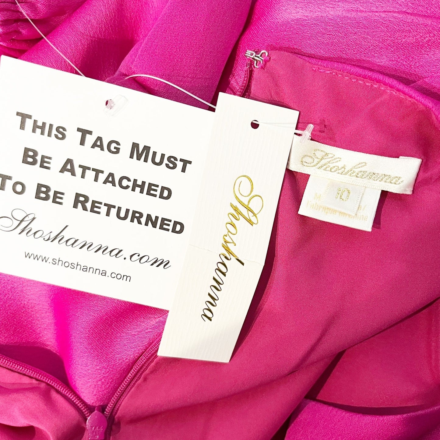 Shoshanna Faux Wrap Puff Sleeve Sash Mini Dress Magenta Pink 10