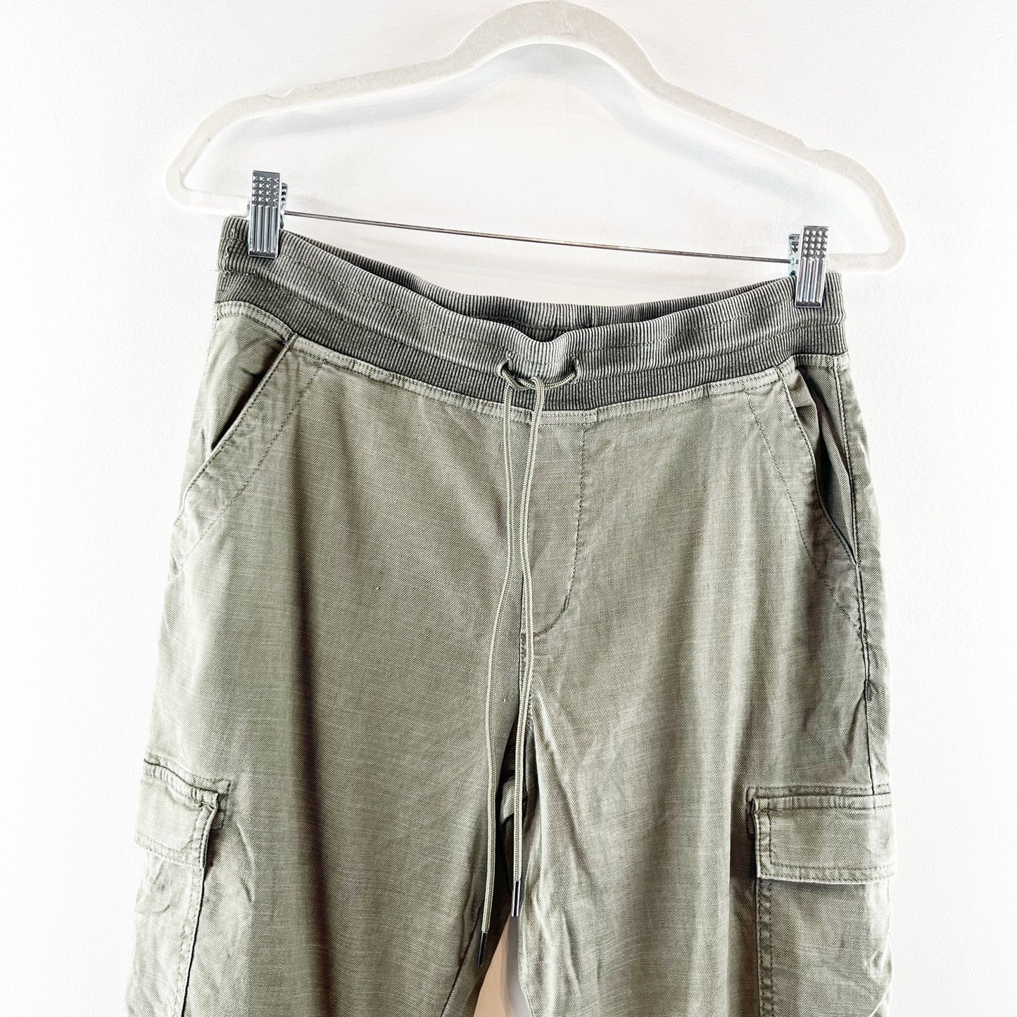 Level99 Relish Pull On High Waisted Cargo Jogger Pants Olive Green Medium