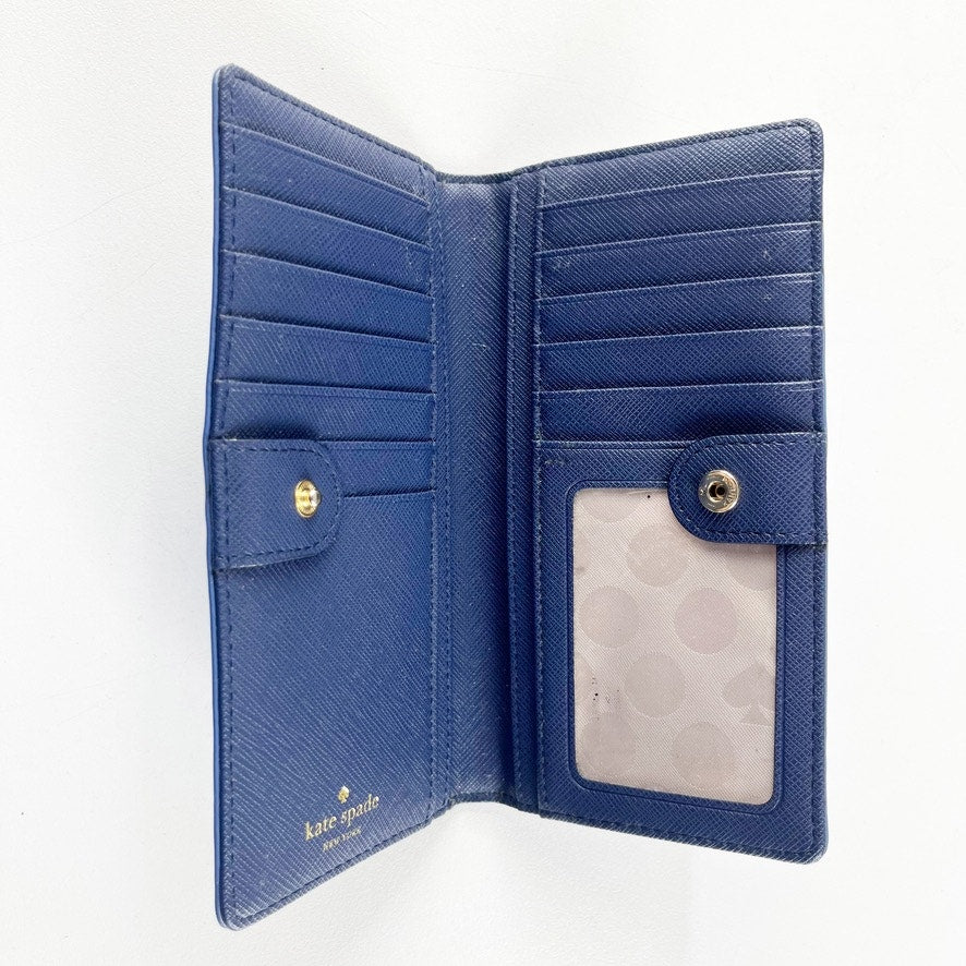 Kate Spade New York Cedar Street Seahorse Stacy Leather Wallet Blue