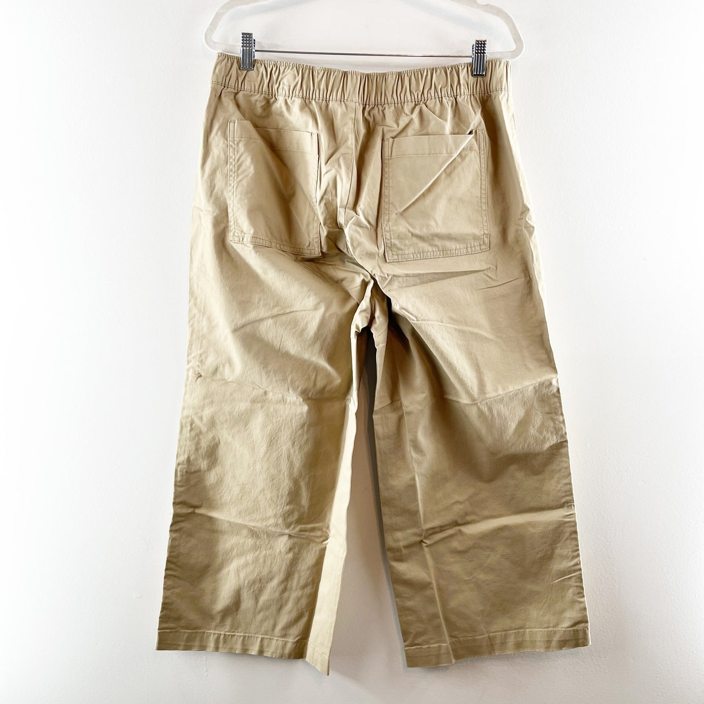 GAP Easy High Rise Wide Leg Trouser Pants Khaki Tan Large Petite