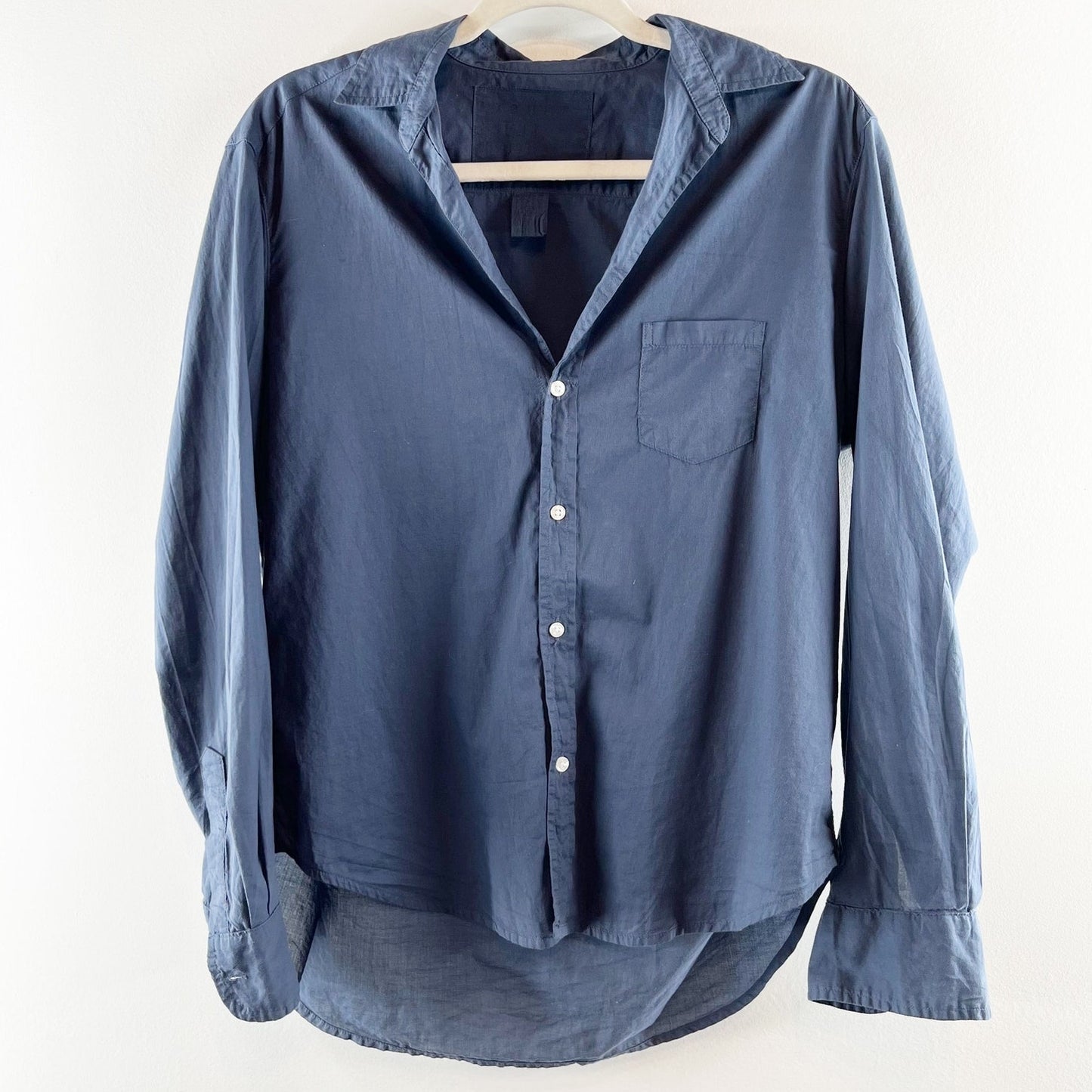 Frank & Eileen "Eileen" Cotton Button Up Shirt Blouse Blue Small