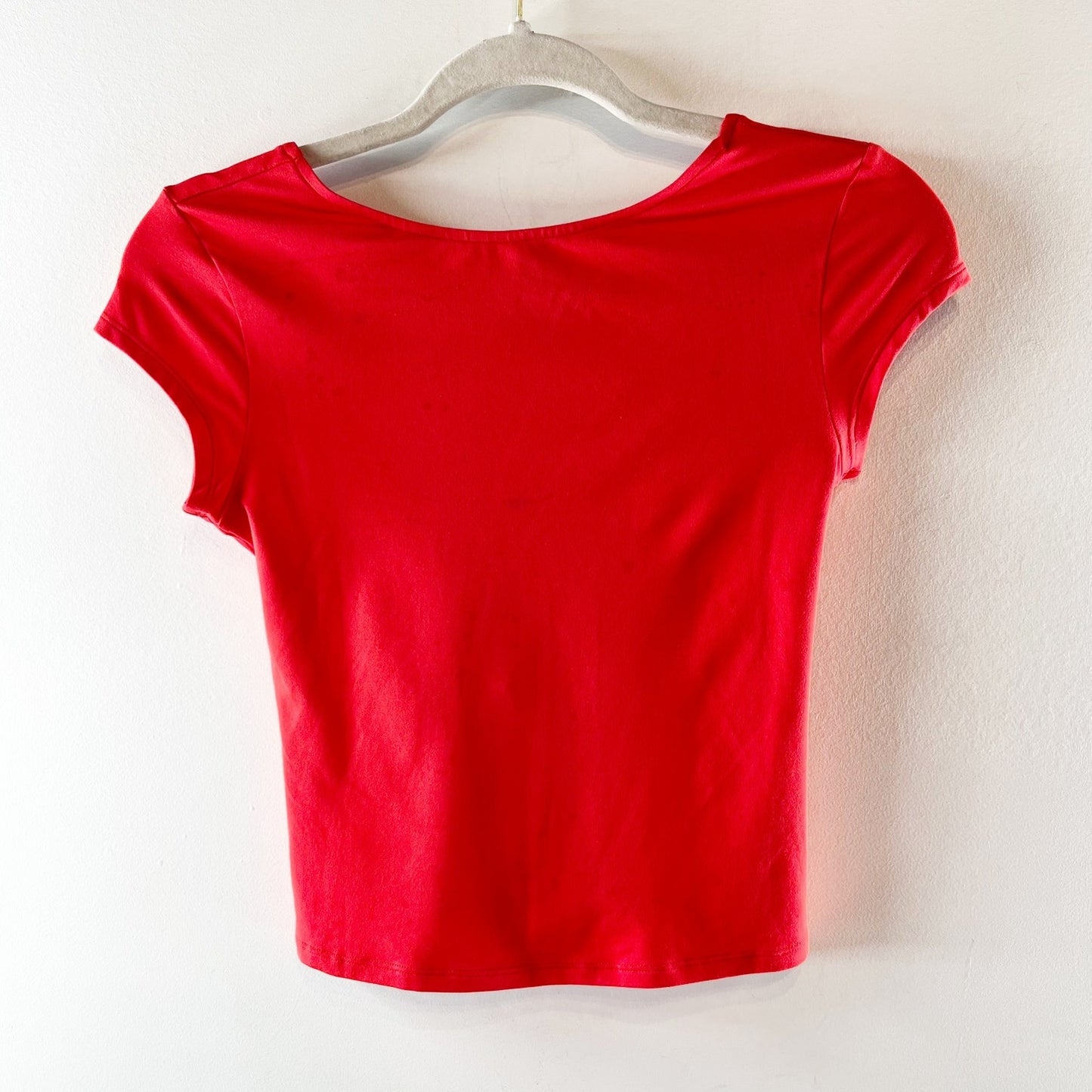 Alo Alosoft Back For More Fitted Tee Shirt Top Bright Red Small
