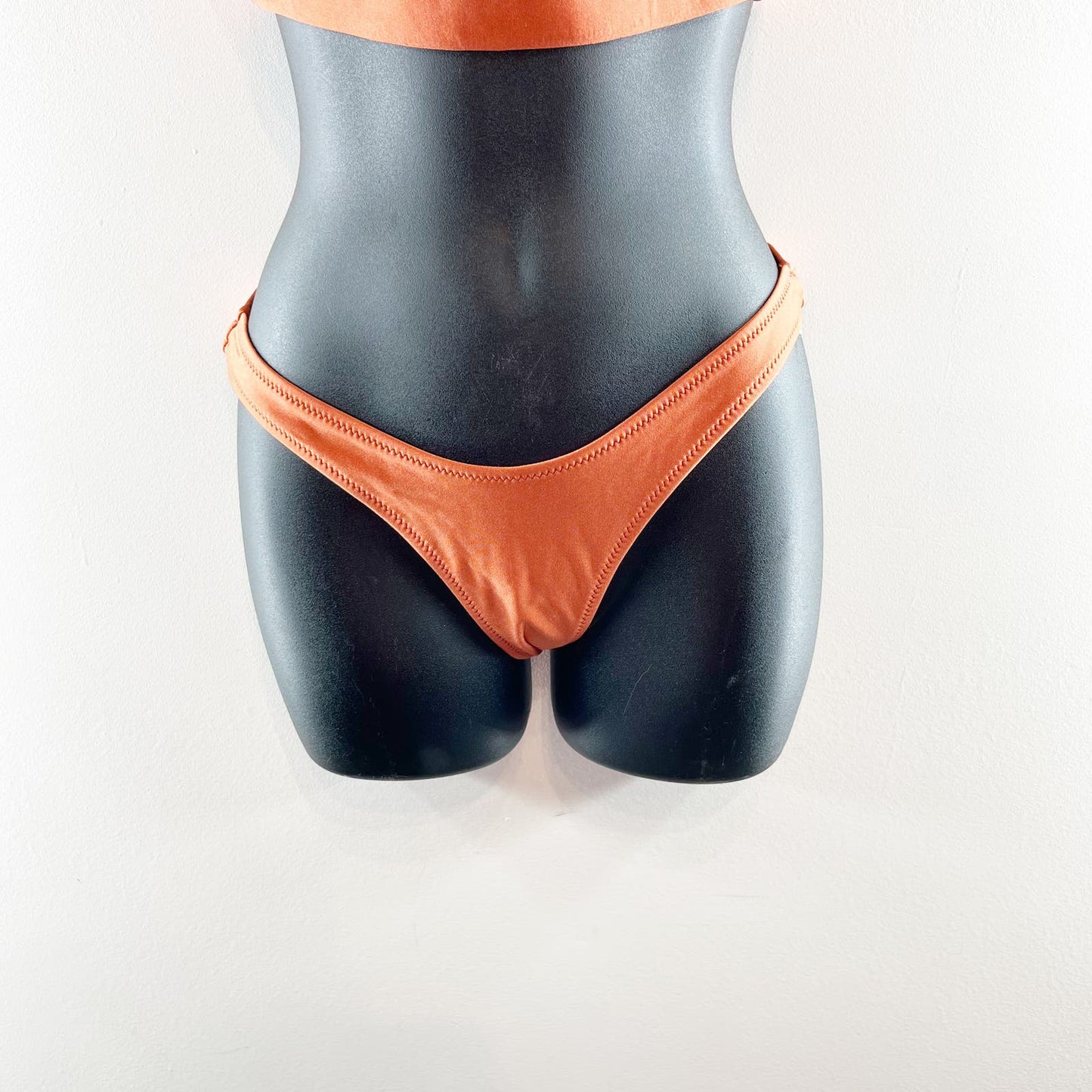 Two Piece Cutout Bikini Swimsuit Bathing Suit Bronze Orange Medium
