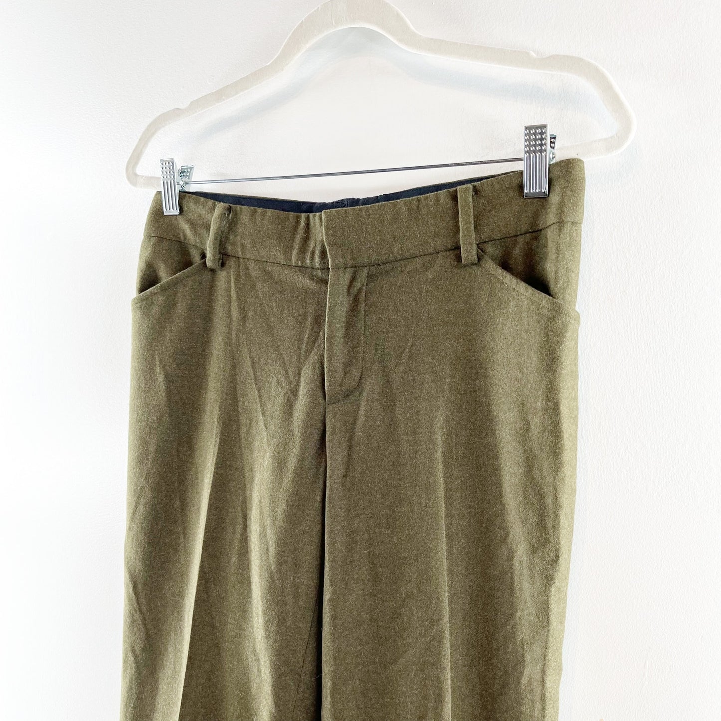 Ralph Lauren Mid Rise Wool Blend Cuffed Trouser Dress Pants Green 8