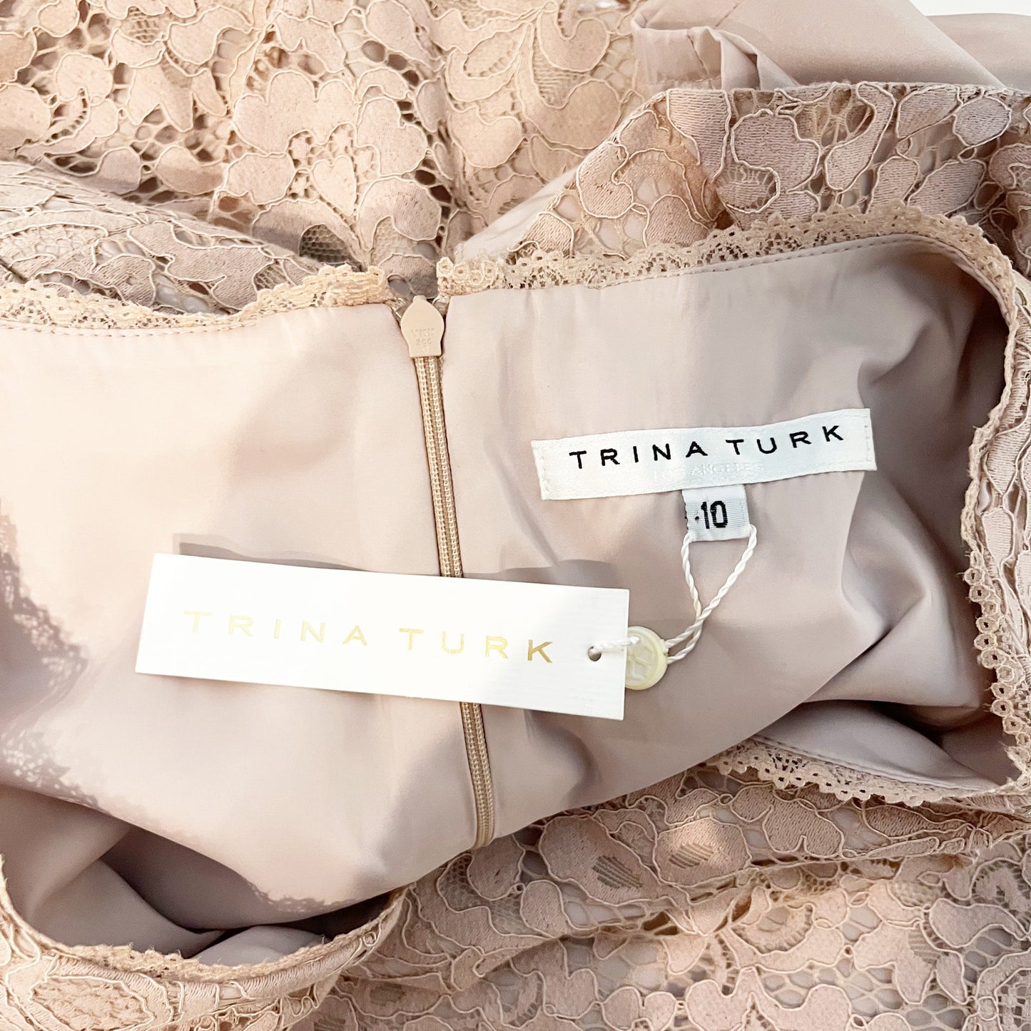 Trina Turk Lace Sleeveless Knee Length Sheath Dress Blush Pink 10