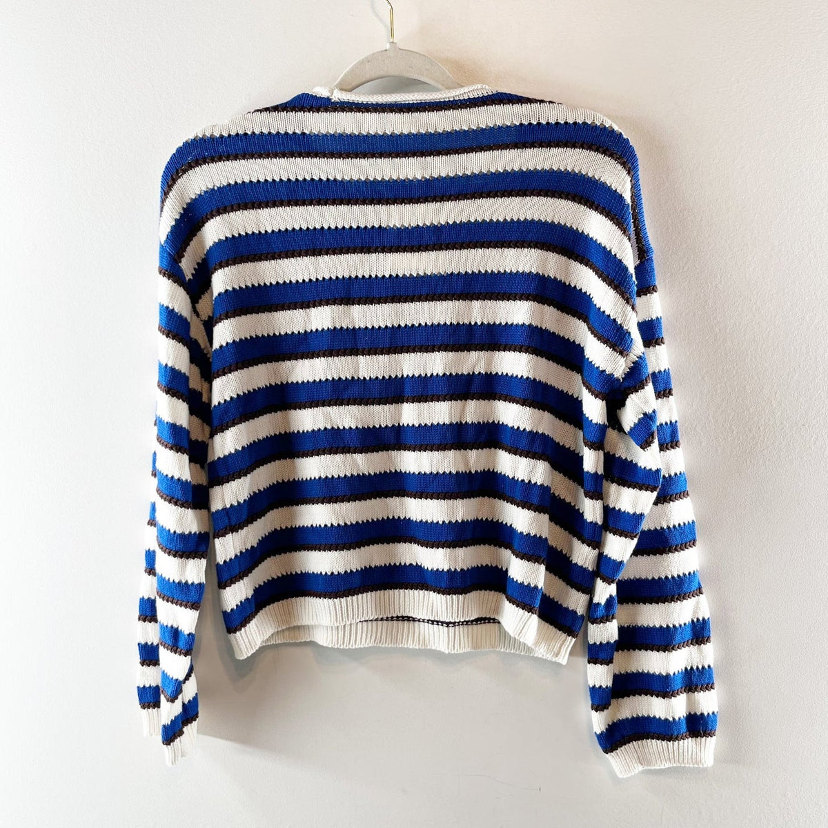 Z Supply x Evereve Prado Striped Crewneck Sweater White Blue XS