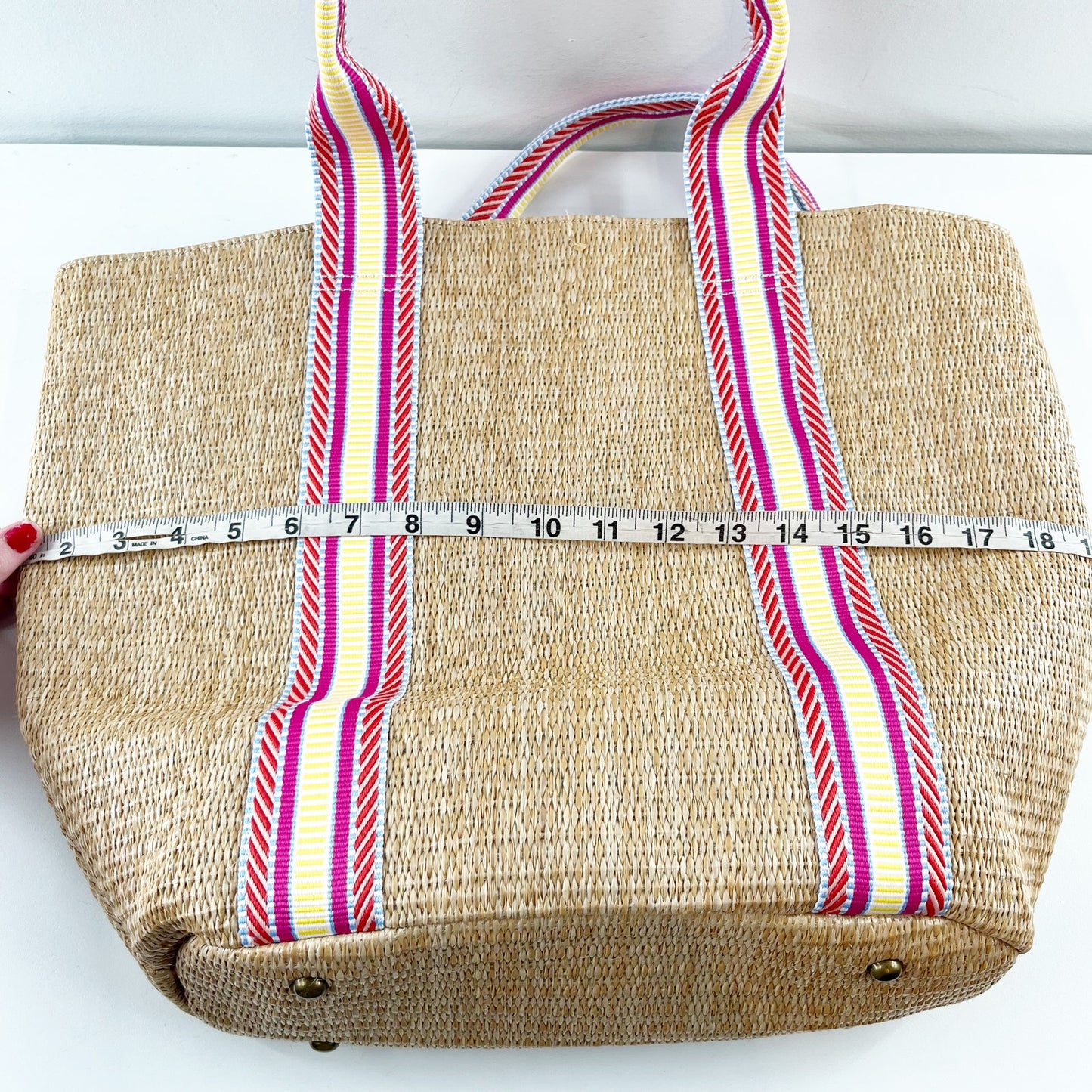 The Drop Tracy Large Tote Beach Bag Tan Pink
