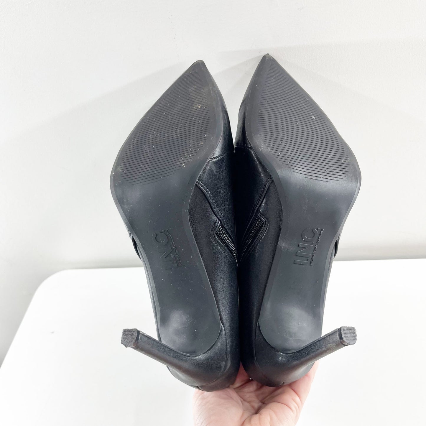 INC Katalina Pointed Toe Stiletto High Heel Boots Booties Black 9.5