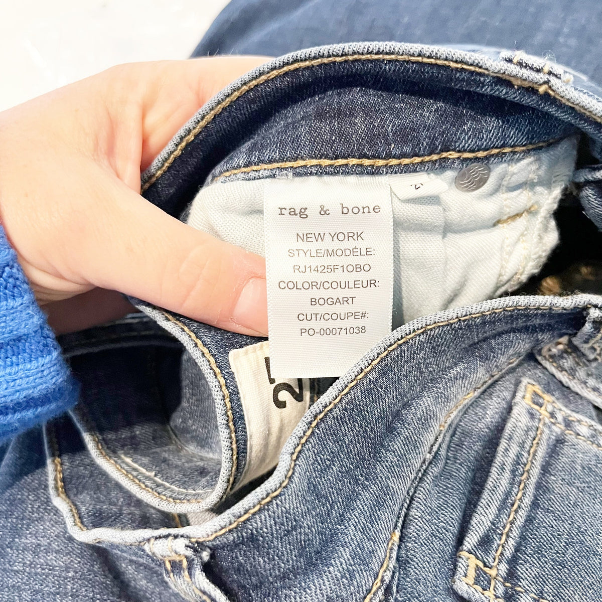 Rag & Bone Serena Crop High Rise Wide Leg Jeans Blue 27 / 4