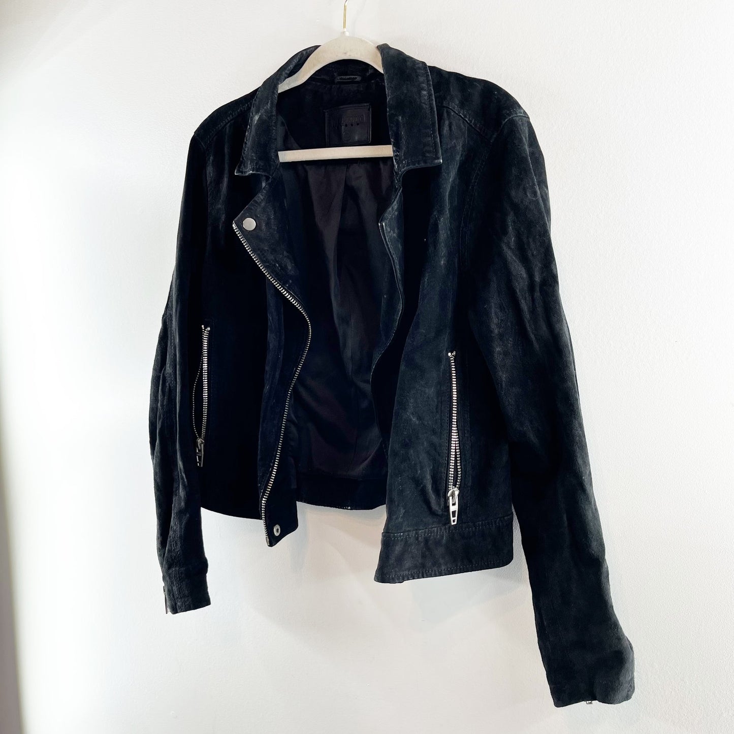 BlankNYC Suede Moto Jacket Black XL