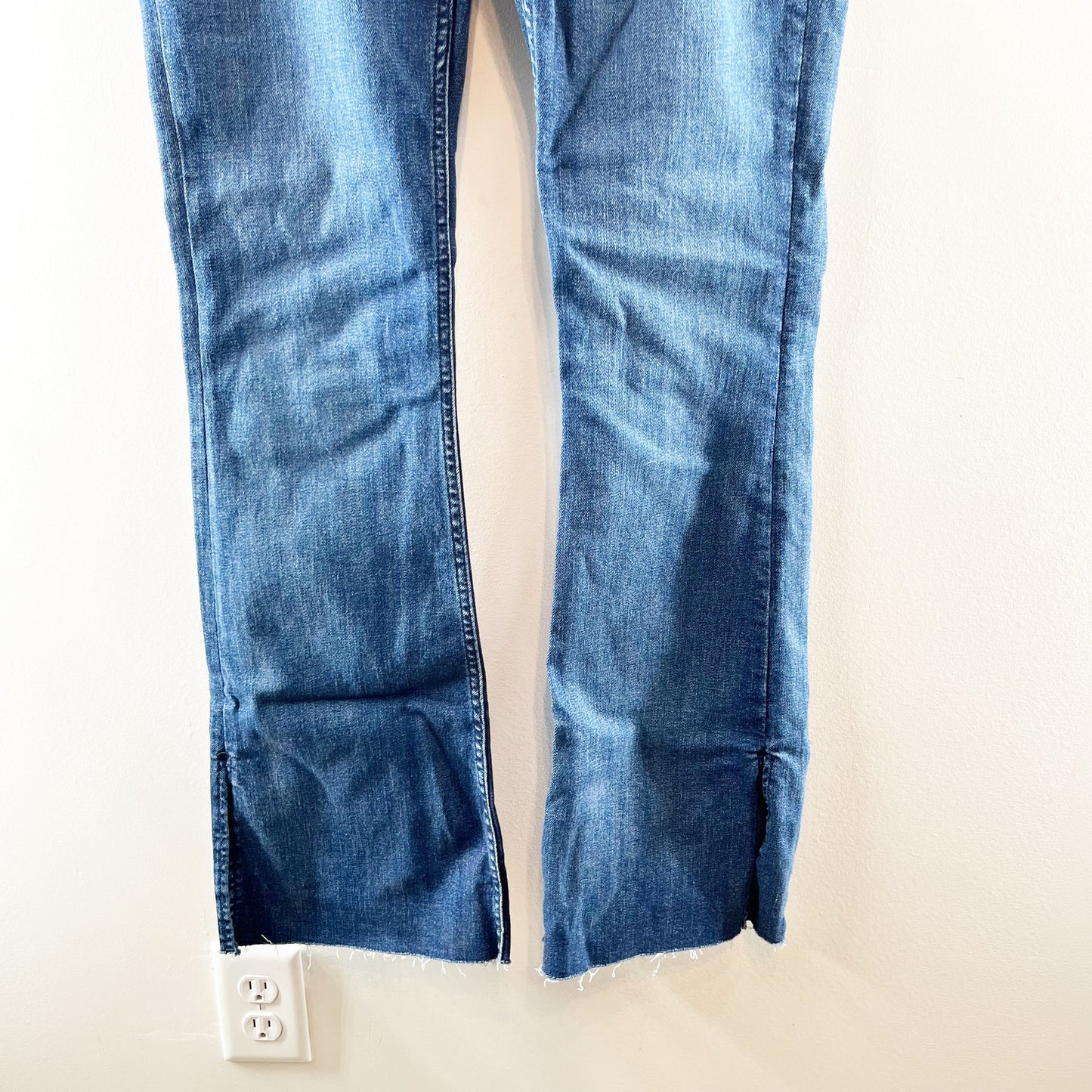 Free People High Rise Level Up Slit Bootcut Jeans Night Sky Blue 31 / 12