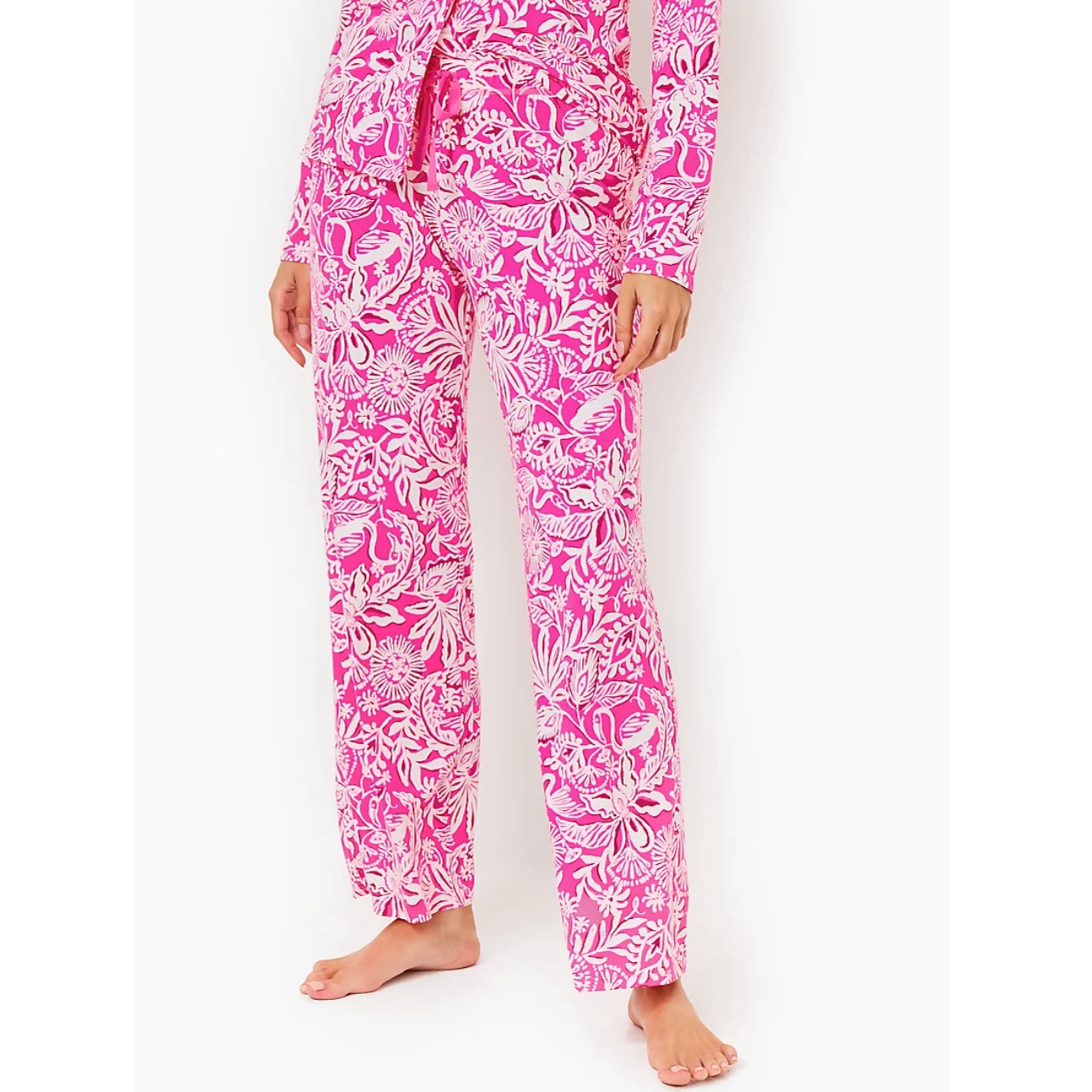 Lilly Pulitzer PJ Knit Wide Leg Pants Passion Fruit Pink XL