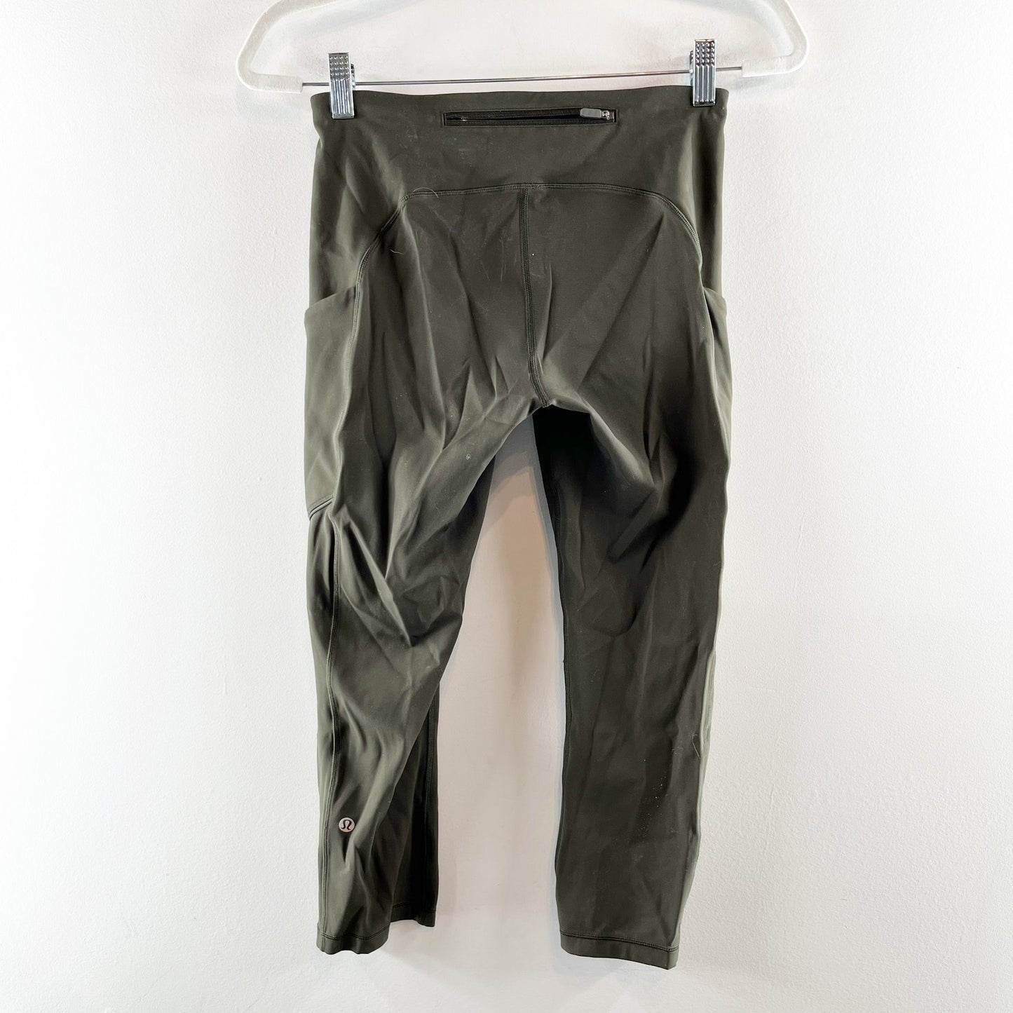 Lululemon Speed Up Crop 21" Leggings w Pockets Dark Olive Green 6