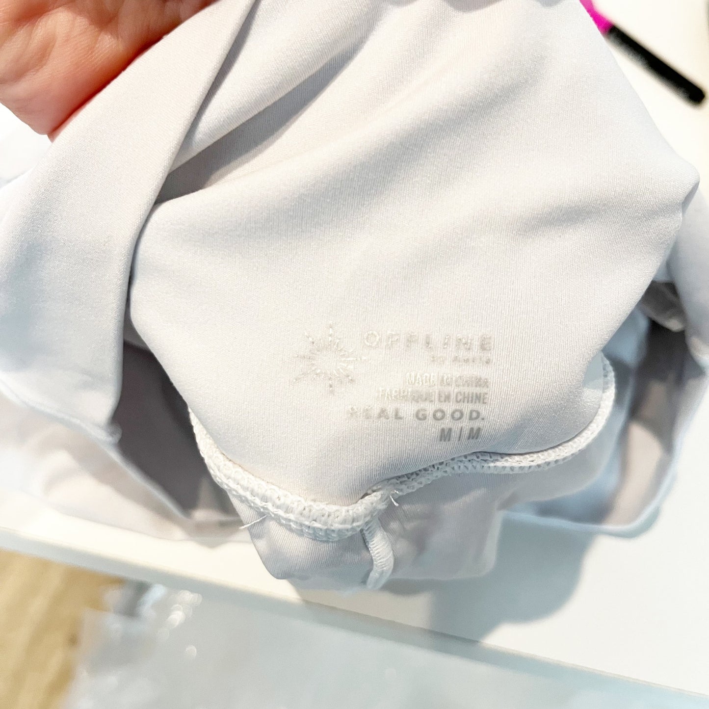 OFFLINE By Aerie Real Me High Waisted Pleated Lined Flowy Shorts White Medium