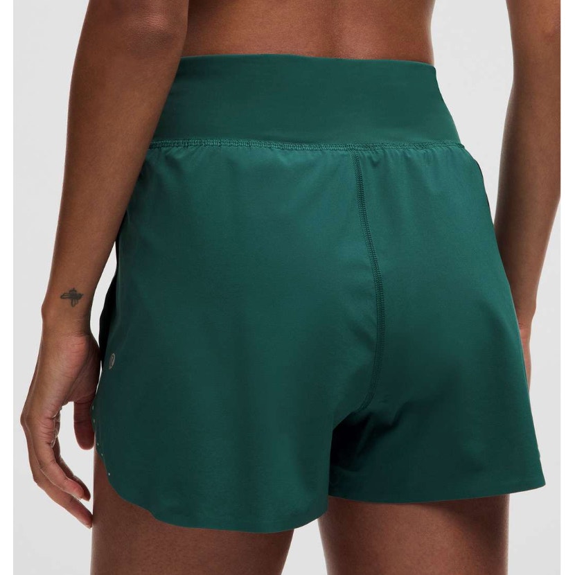 Lululemon Fast and Free Reflective High-Rise Shorts 3" Storm Teal Green 14