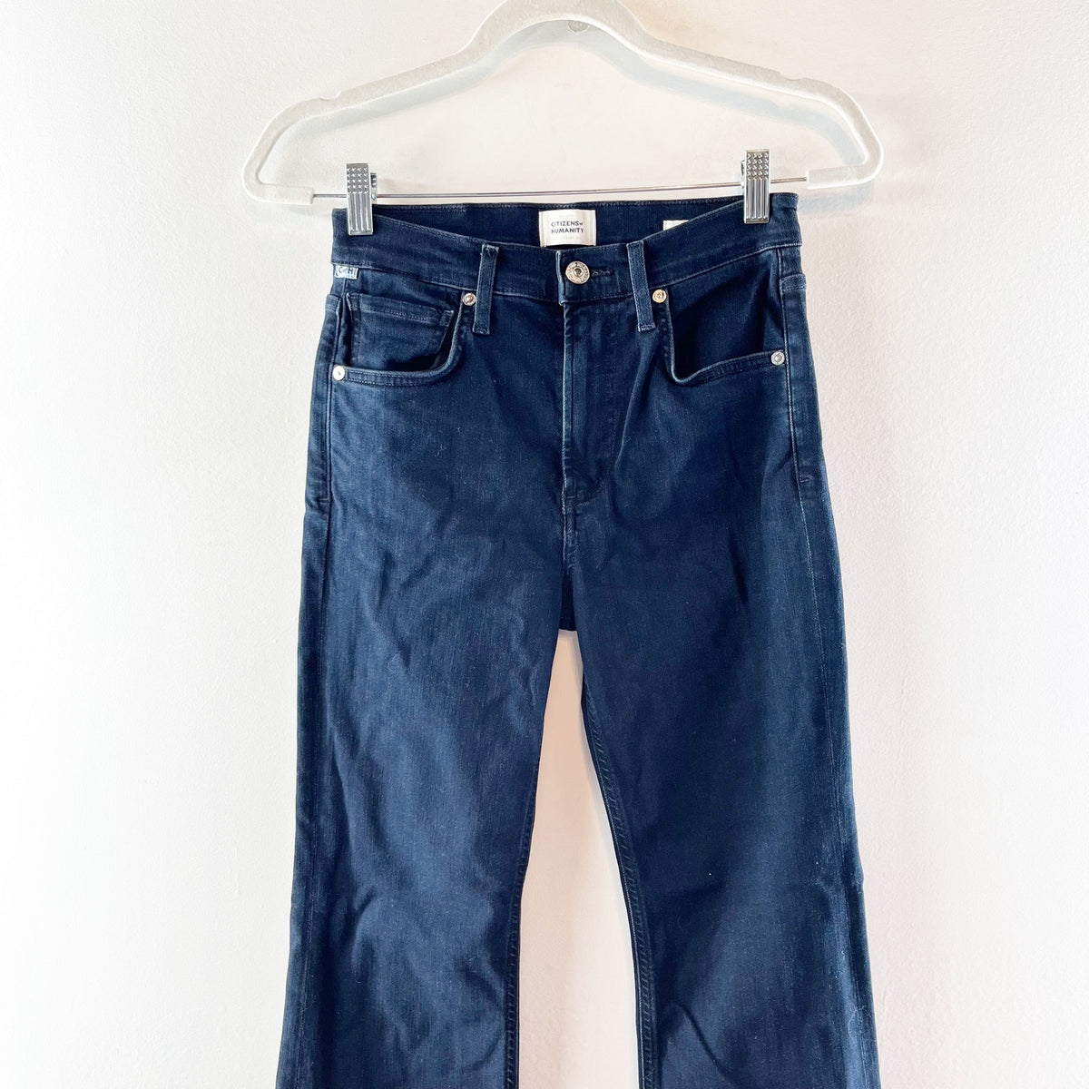 Citizens of Humanity Isola High Rise Flare Jeans Dark Wash Denim Blue 24