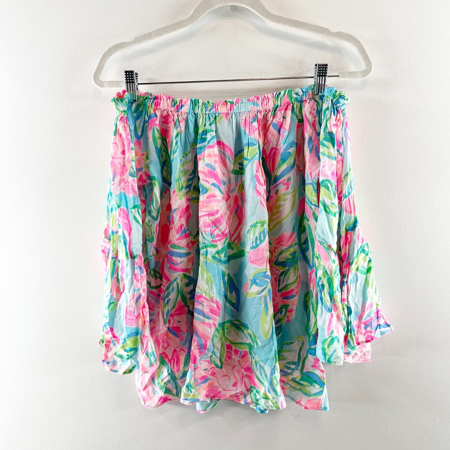 Lilly Pulitzer Nevie Off-Shoulder Blouse Resort White Toucan Do It Better Small
