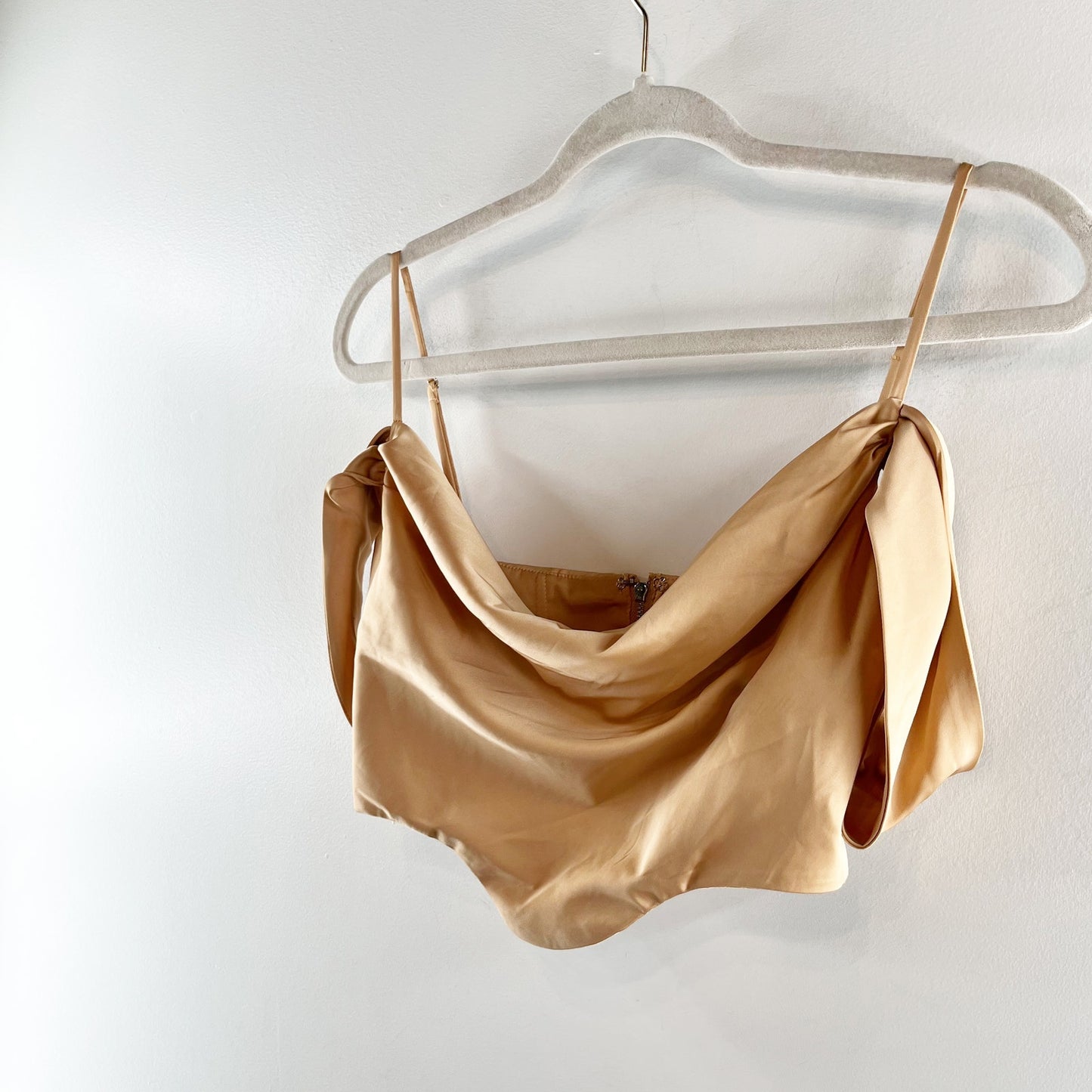 Oh Polly Corset Off The Shoulder Cropped Tank Top Gold 0