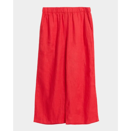 Missoni High Rise Elastic Waist Pull On Viscose Wide Leg Pants Red 44 / 12