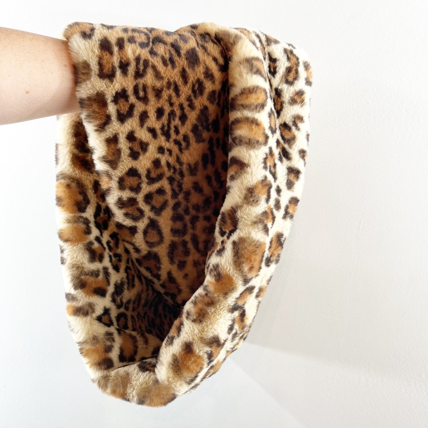 Ann Taylor Faux Fur Leopard Print Infinity Neck Warmer Scarf