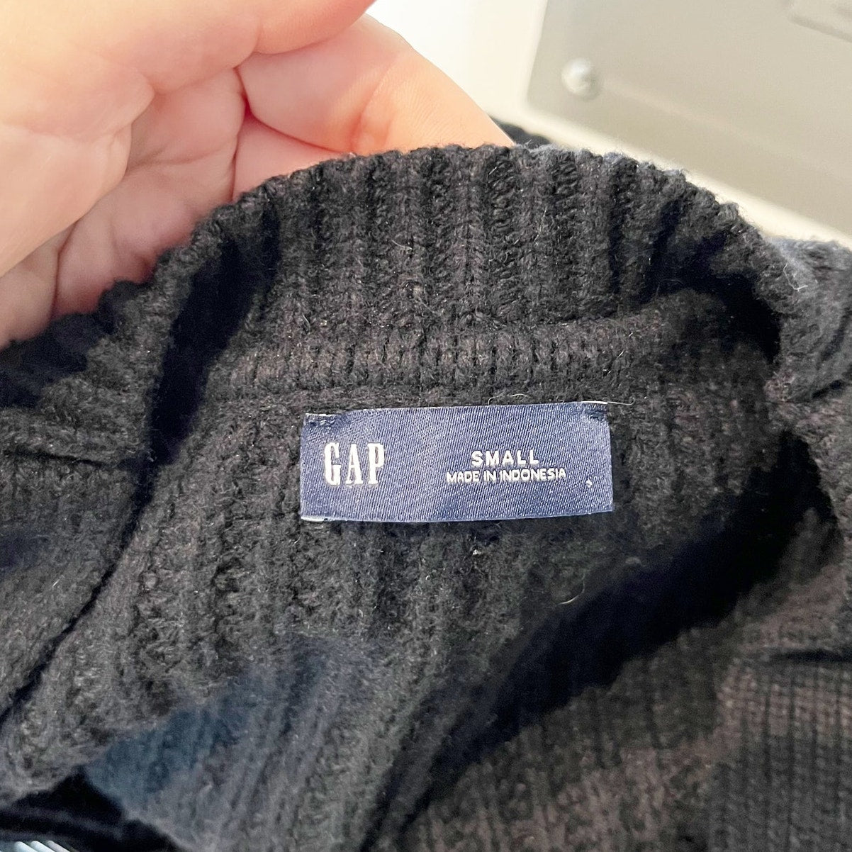 GAP Cotton Wool Blend Barrel Sleeve Cardigan Sweater Black Small