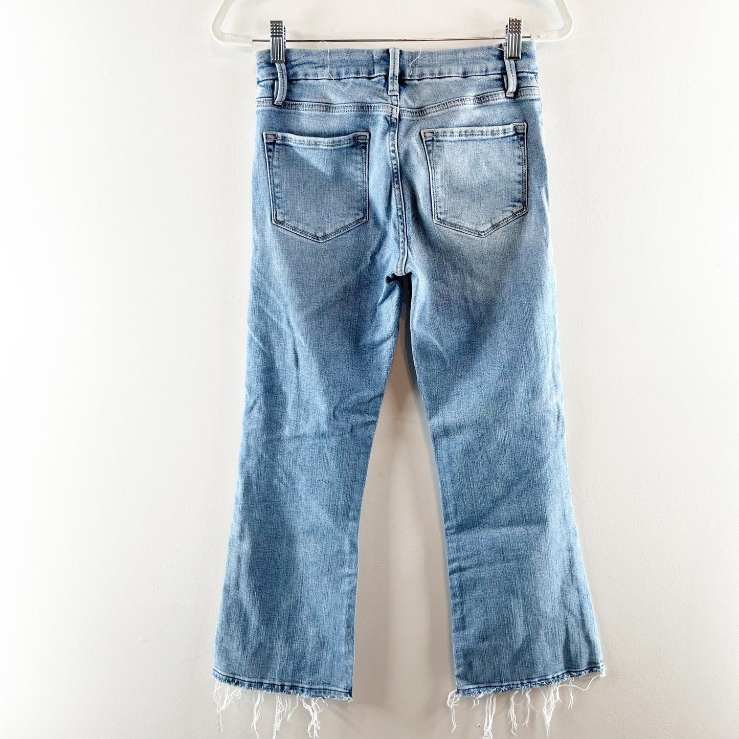 Frame High Waisted Denim Le Cropped Mini Boot Jeans Jadite Blue 26 / 2