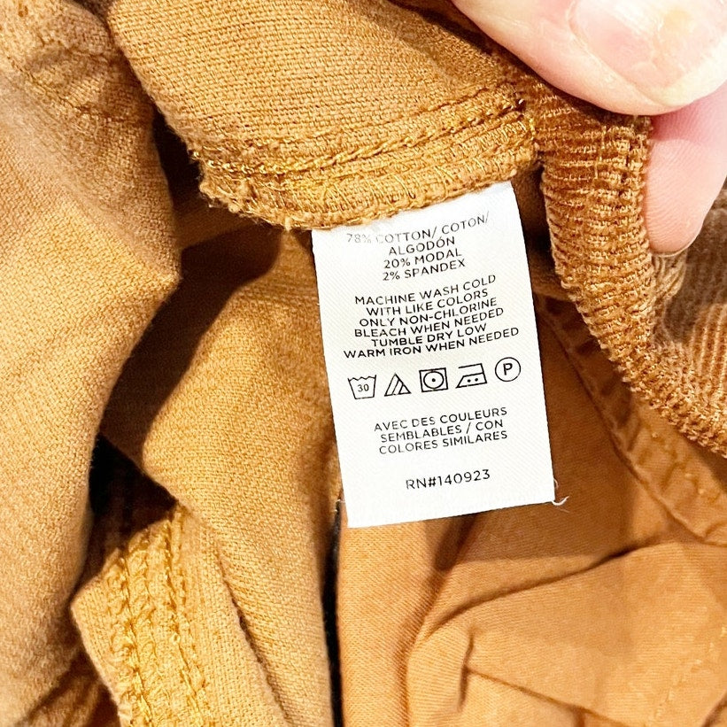 LOFT Palmer High Rise Wide Leg Pants in Brushed Corduroy Brown 14