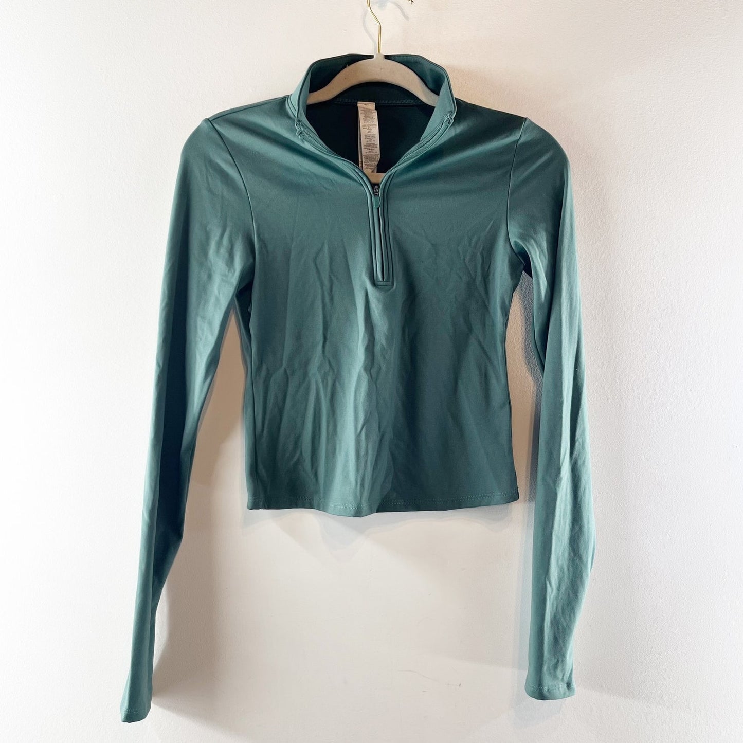 ALO Softsculpt Precision 1/4 Zip Long Sleeve Top Jacket Clover Green Small