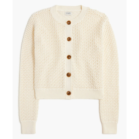 J. Crew Cream Crochet Cardigan Sweater XL