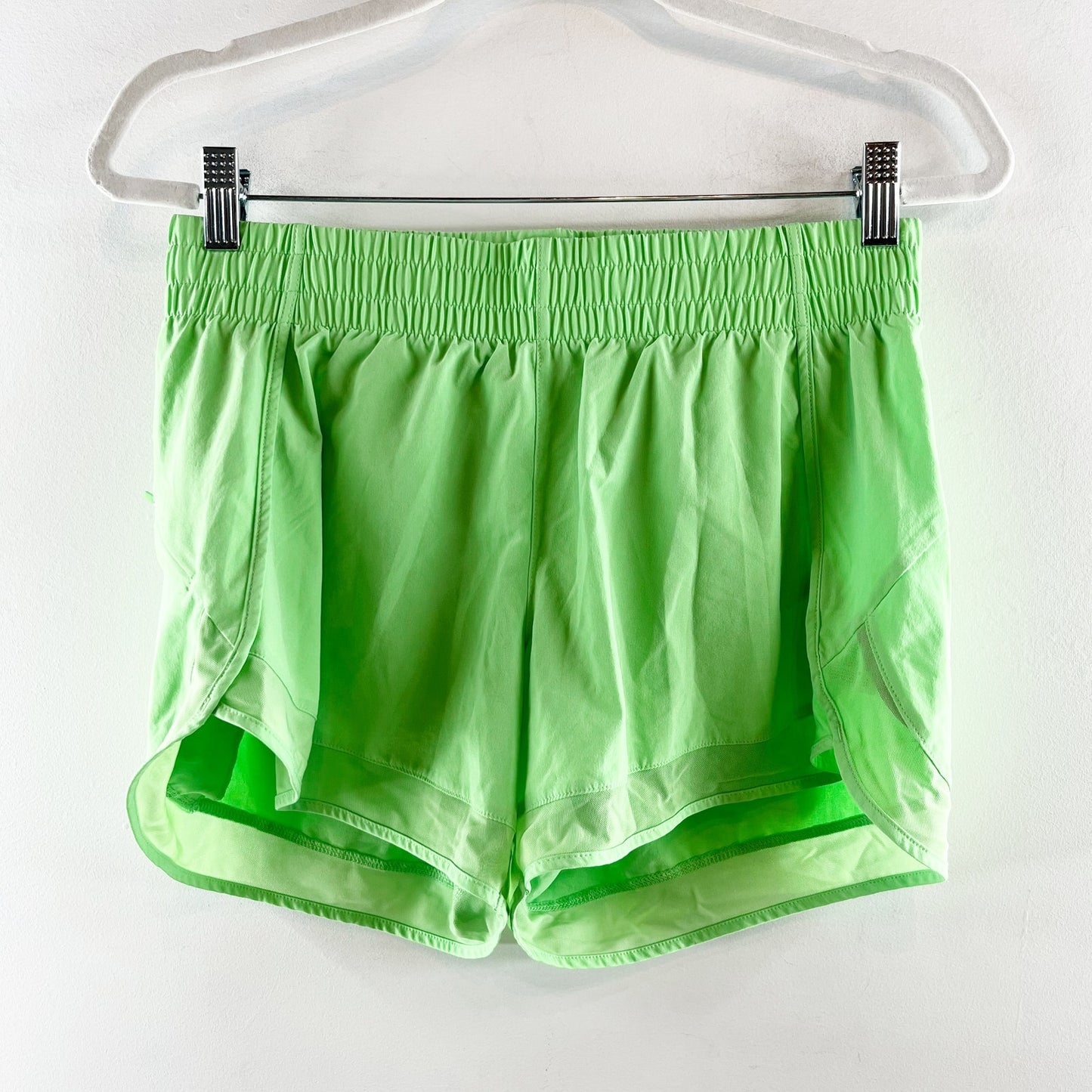 Athleta Mesh Racer Run Shorts 4" Lime Neon Green Small
