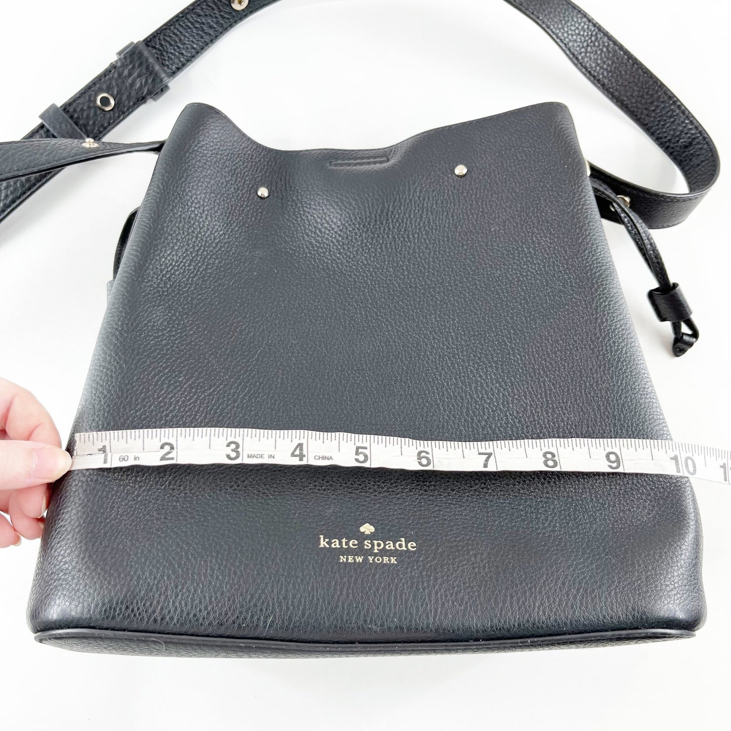 Kate Spade New York Logo Marti Pebble Leather Bucket Shoulder Bag