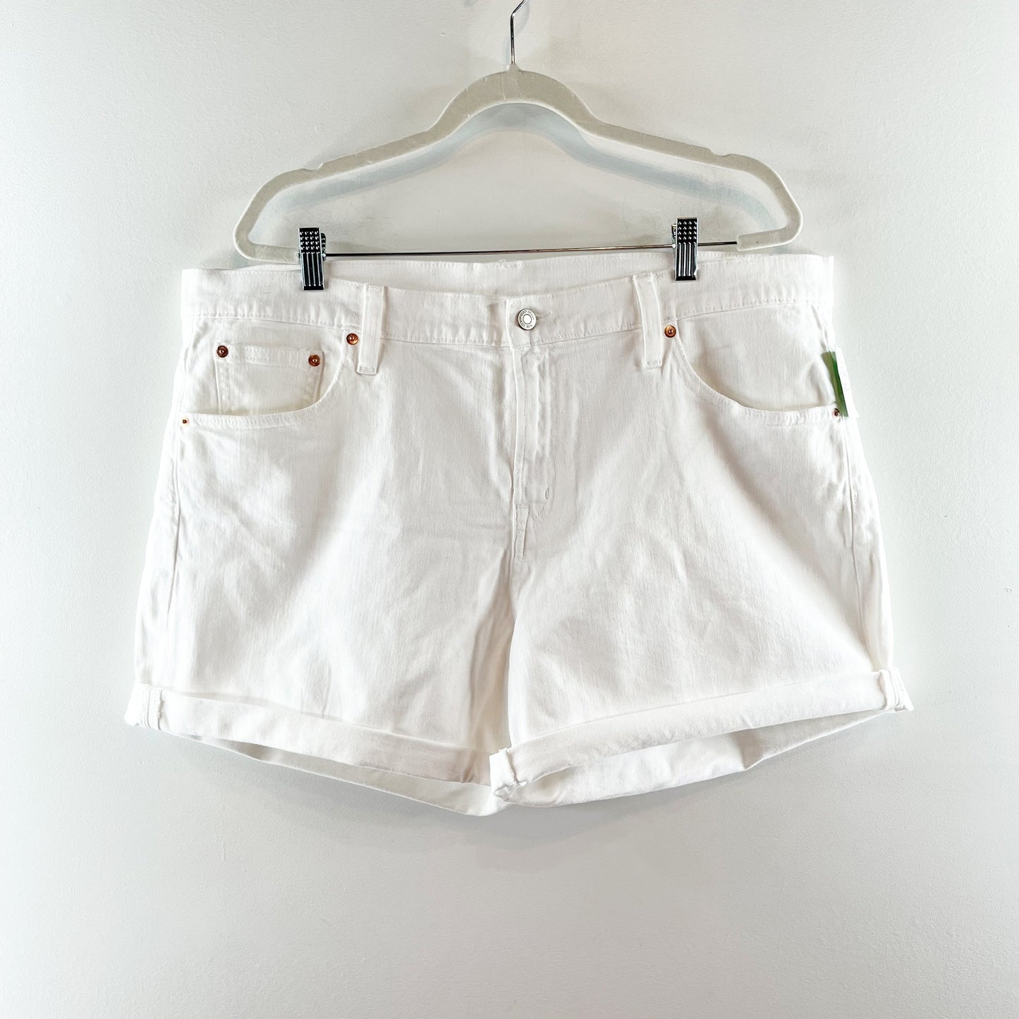 GAP Mid Rise 5" Girlfriend Denim Jean Shorts White 20