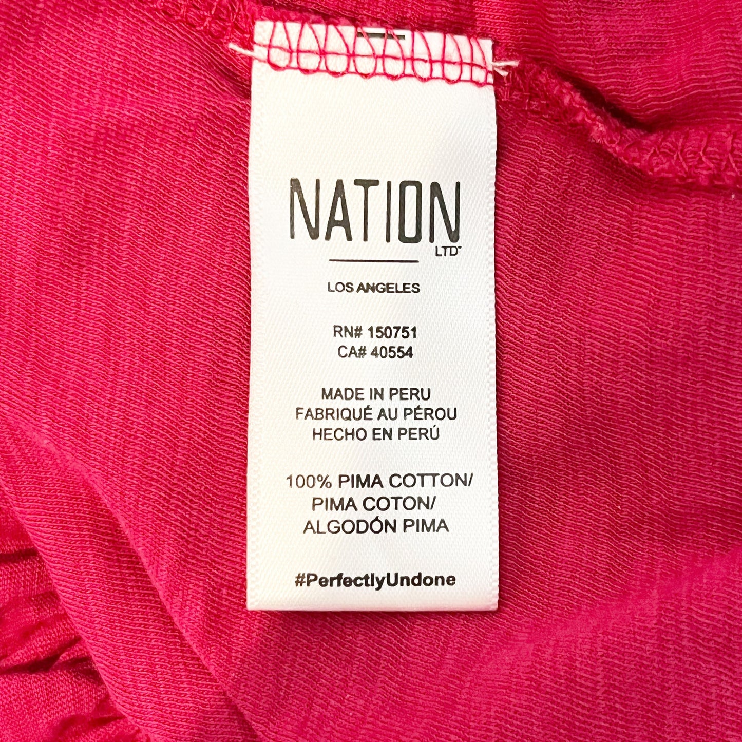 Nation LTD Hillary Romance Puff Sleeve Tee Shirt Heartbreaker Magenta Pink M