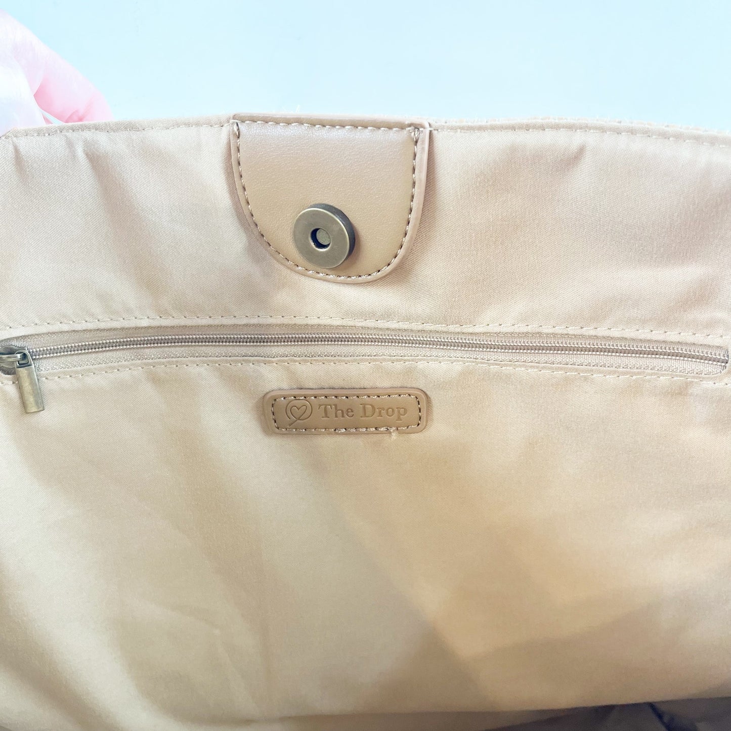 The Drop Tracy Large Tote Beach Bag Tan Pink