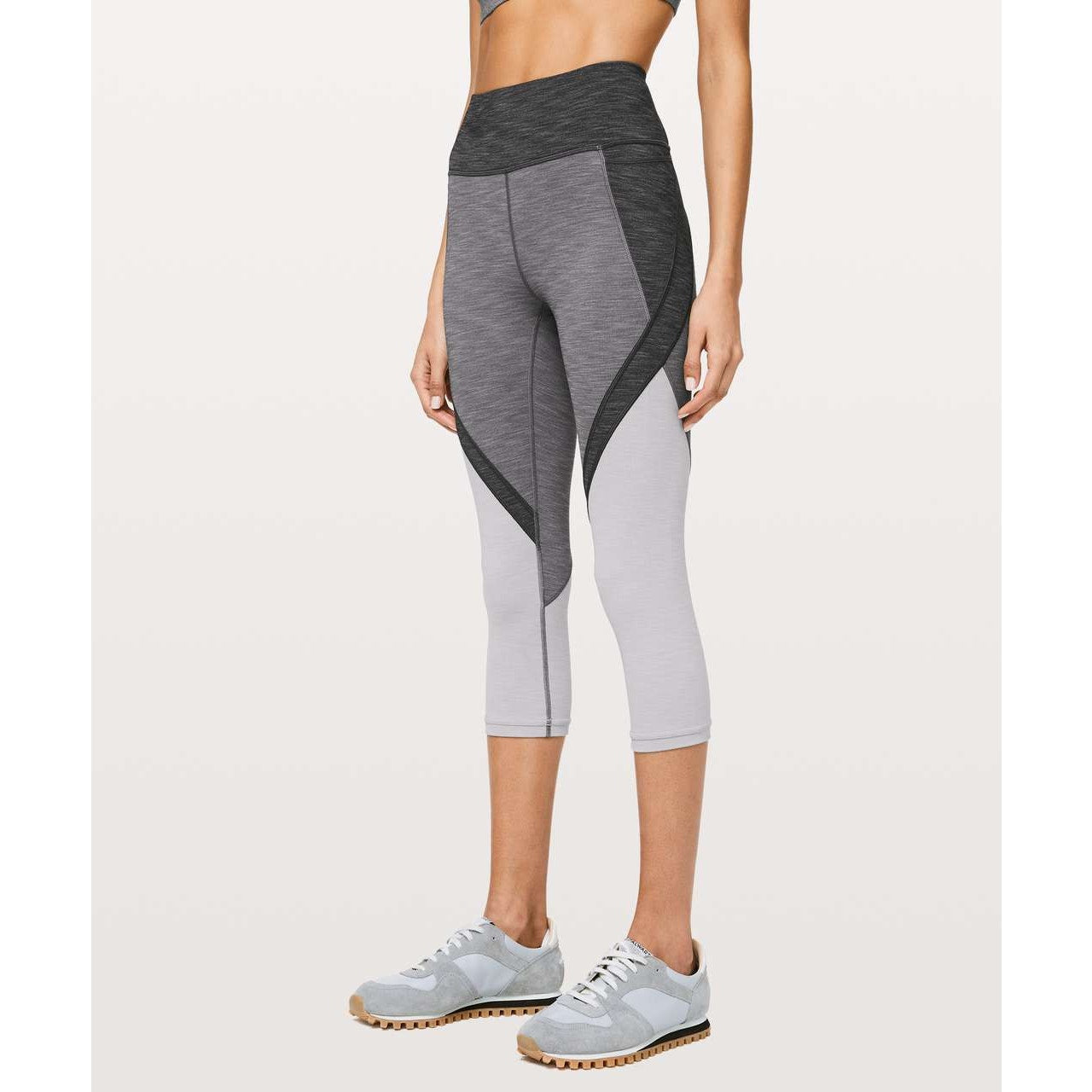 Lululemon Early Extension High-Rise Crop Heathered Black Titanium Silverscreen 6