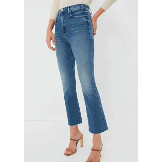 Mother The Hustler Ankle Fray High Rise Jeans Healing Jar Blue 26 / 2
