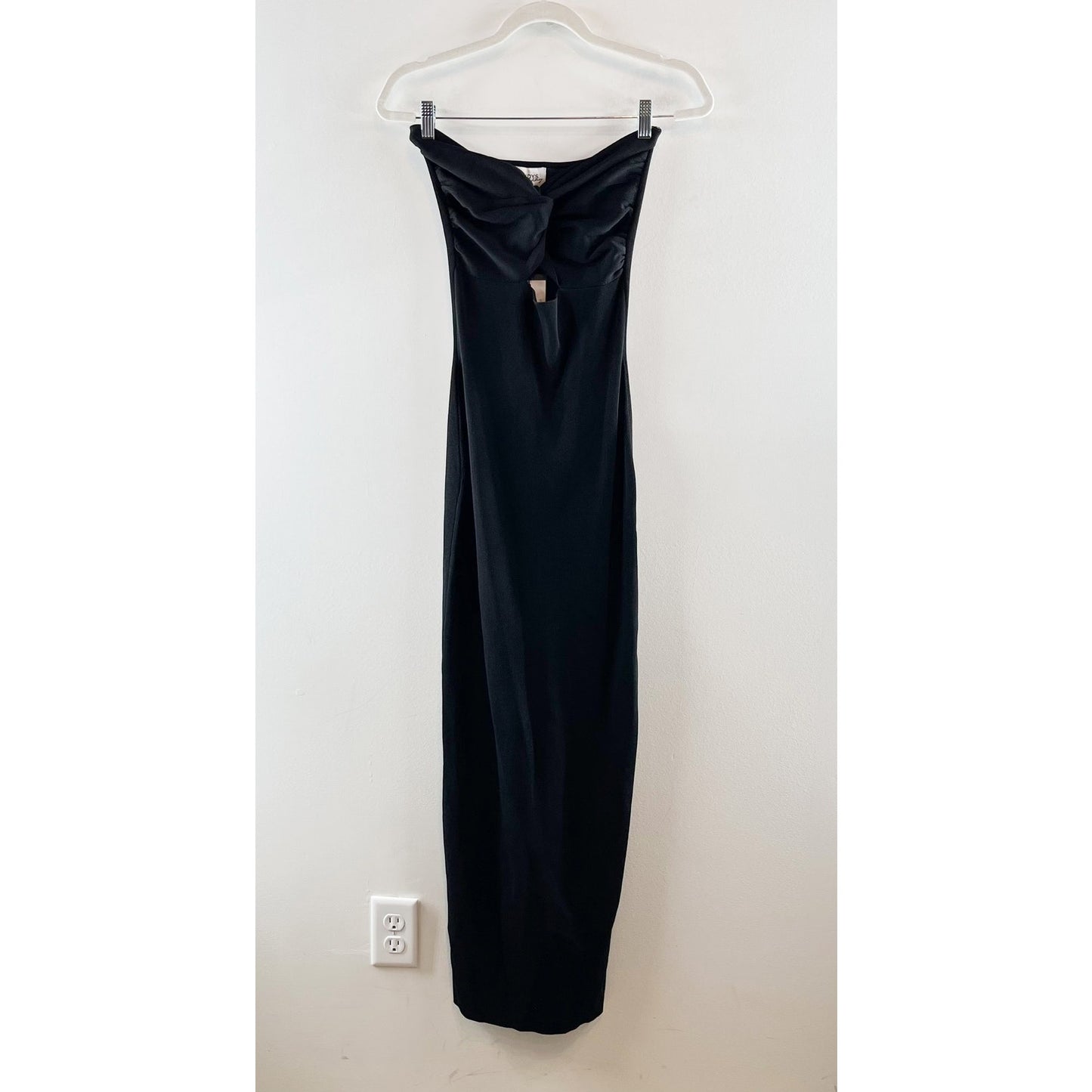 SNDYS Strapless Maia Cutout Twist Front Midi Dress Black Medium