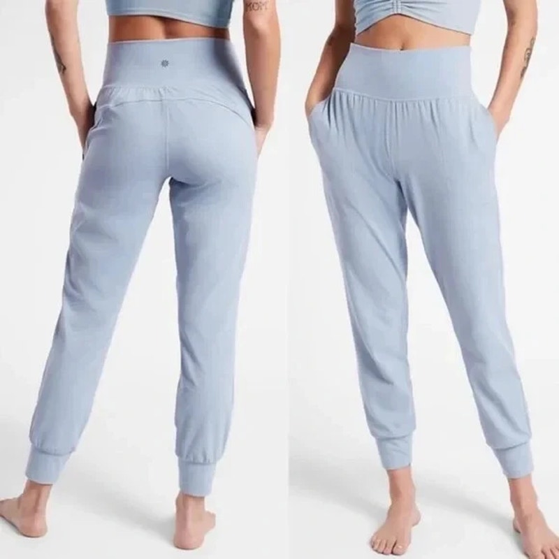 Athleta Salutation Pull On High Waisted Jogger Pants Blue Star Medium