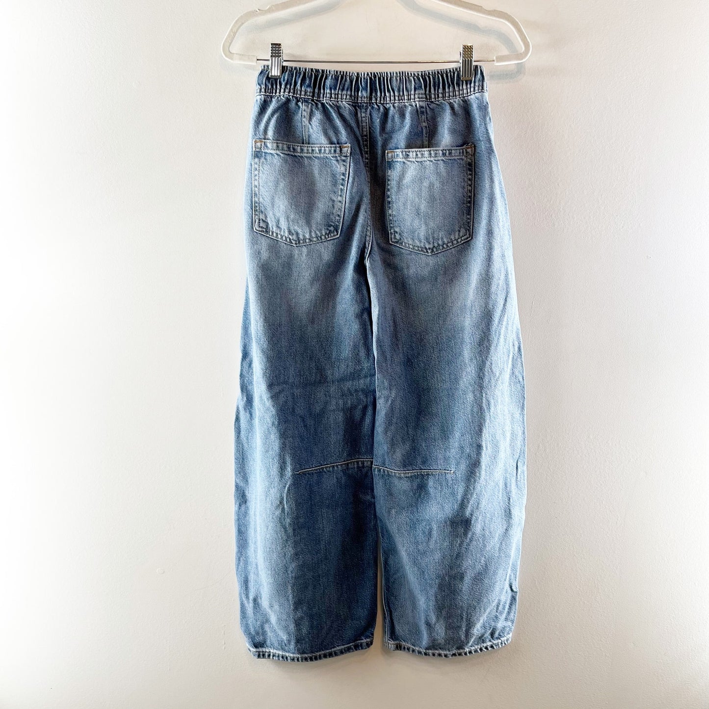 GAP Easy Pull On High Rise Elastic Waist Horseshoe Barrel Jeans Blue XXS