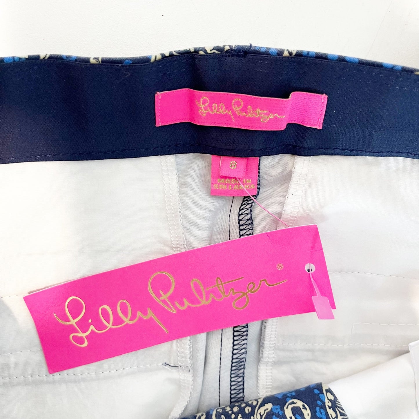 Lilly Pulitzer 28" Gretchen High Rise Straight Leg Pants Blue 8