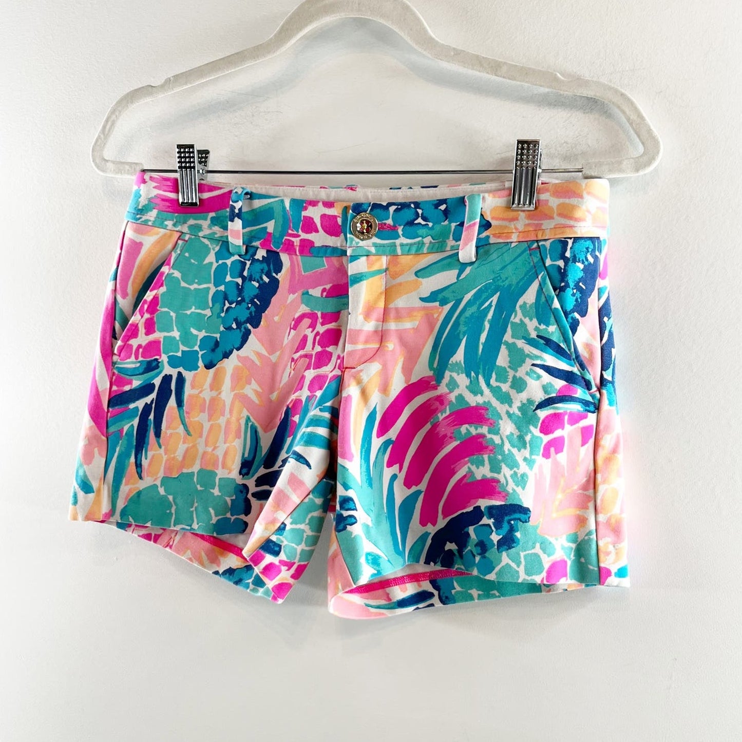 Lilly Pulitzer Callahan Chino Shorts Tropical Leaf Print Multicolor 2