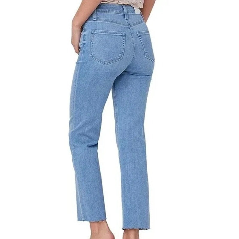 Paige Relaxed Colette High Waisted Denim Cropped Flare Jeans Jama Wash 28