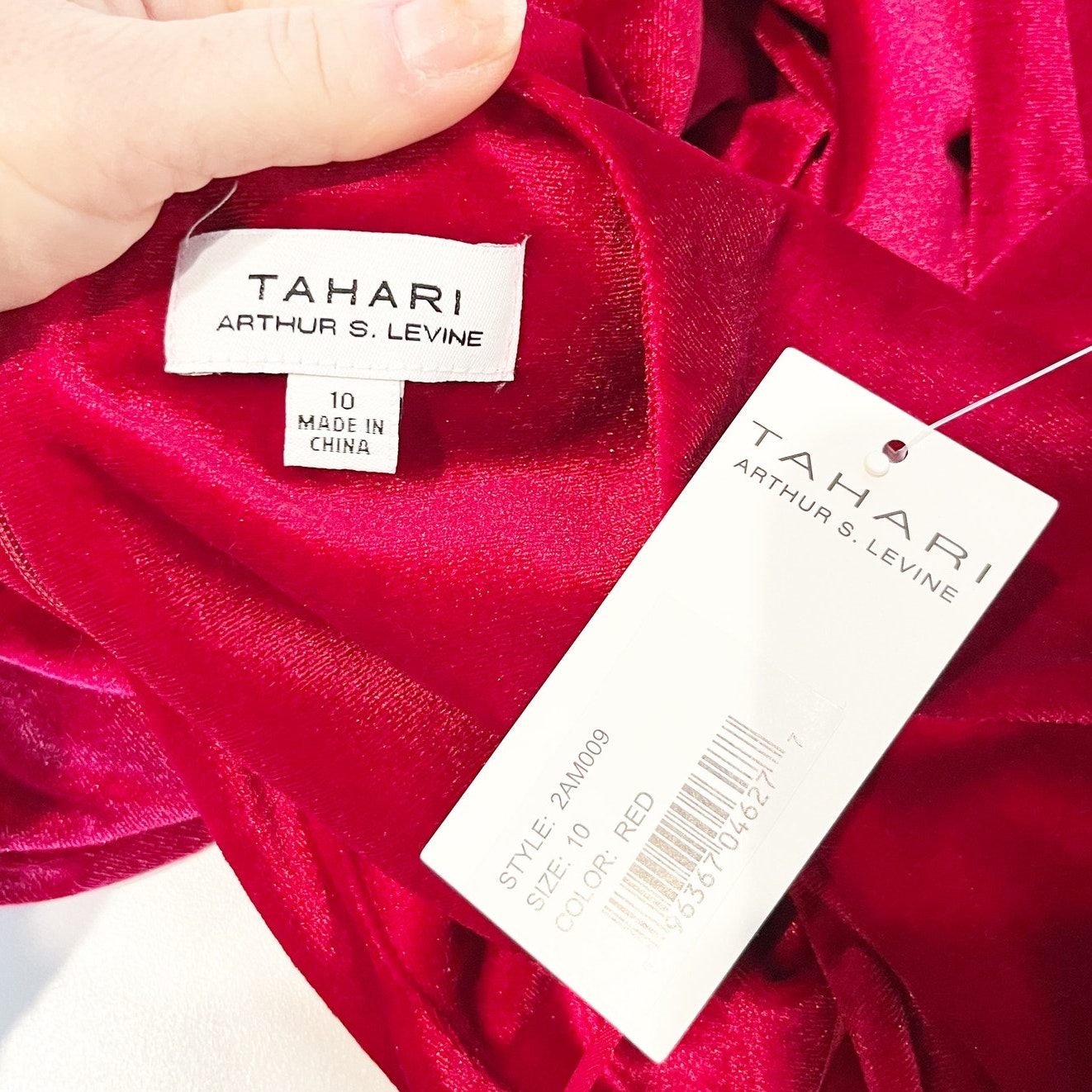 Tahari Sleeveless Wrap Tie Waist Velvet Knee Length Mini Dress Red 10