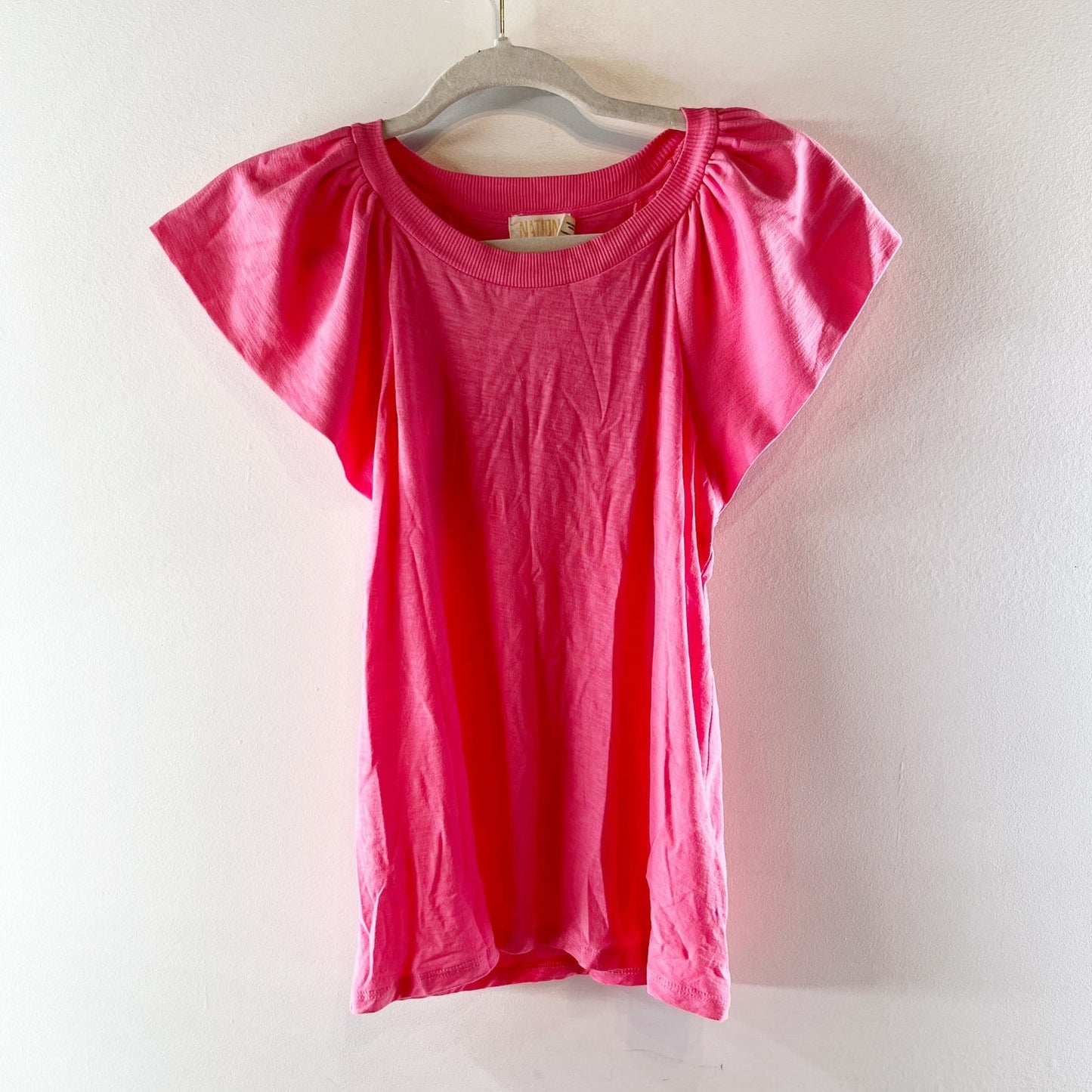 Nation LTD Lorna Ruffle Tank Top Cotton Pink XS