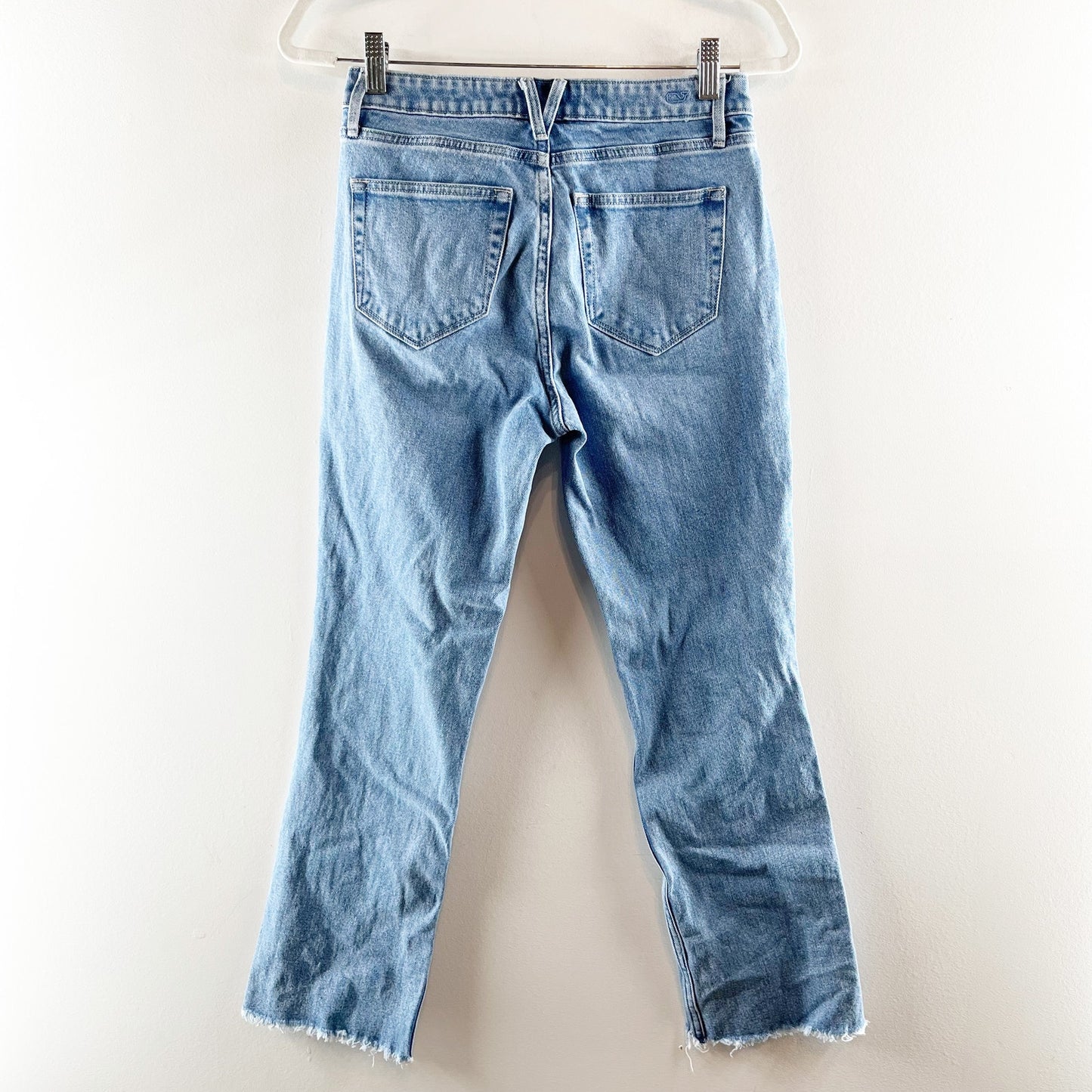 Vineyard Vines Mid Rise Straight Leg Raw Hem Light Wash Jeans Blue 25